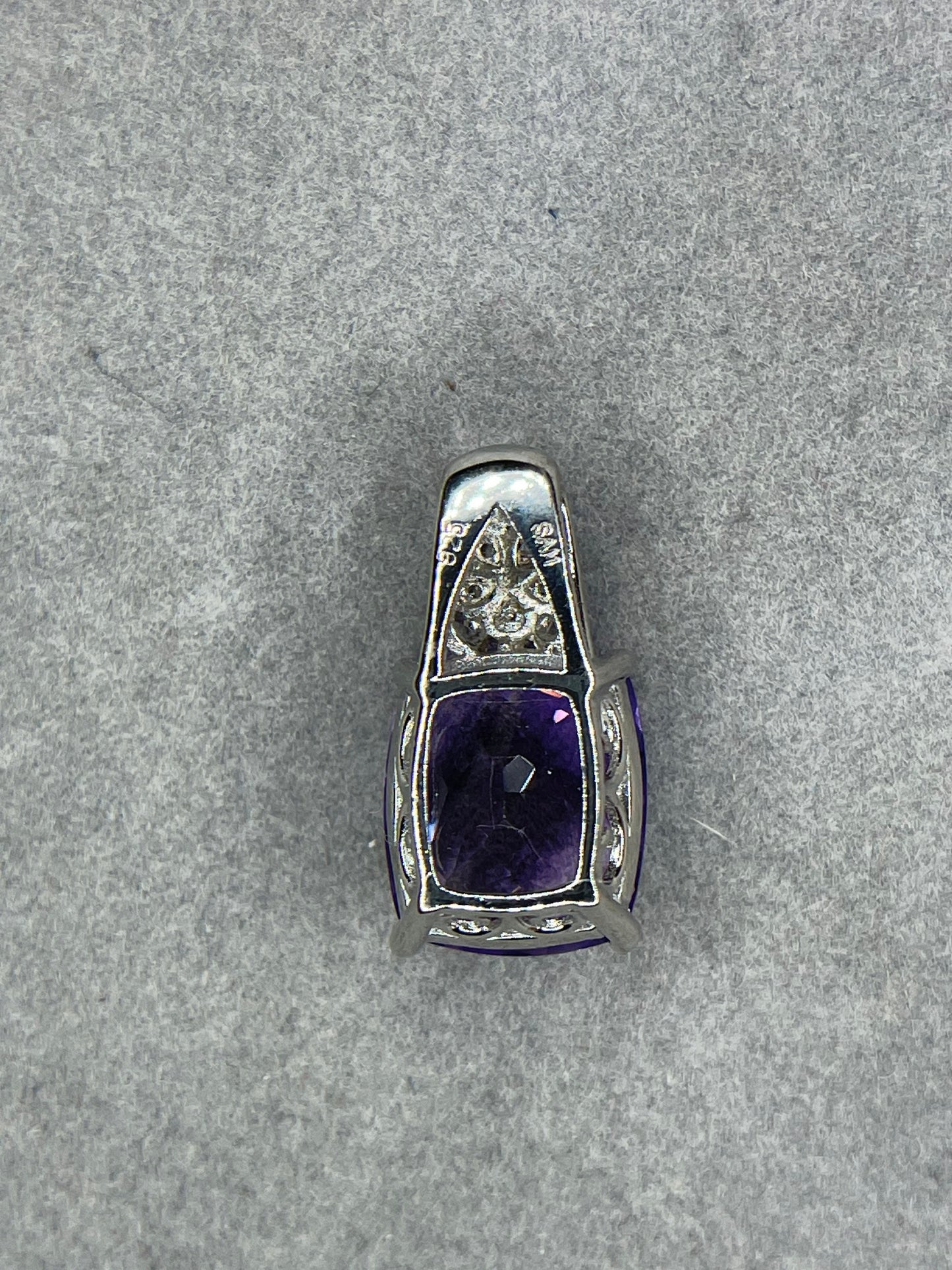 9.50 Carat Amethyst & White Topaz Sterling Silver Pendant