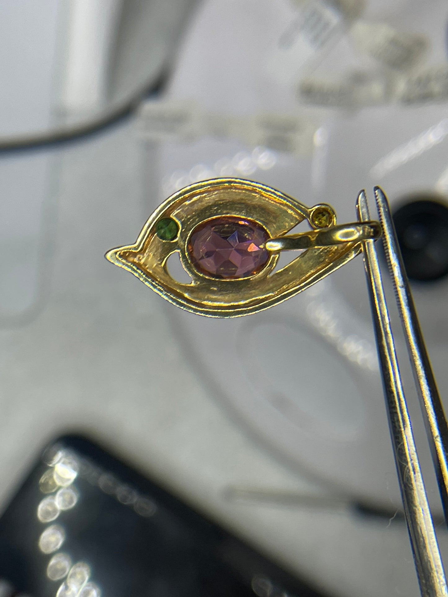 Rubellite Tourmaline Custom Made 14k Yellow Gold Pendant