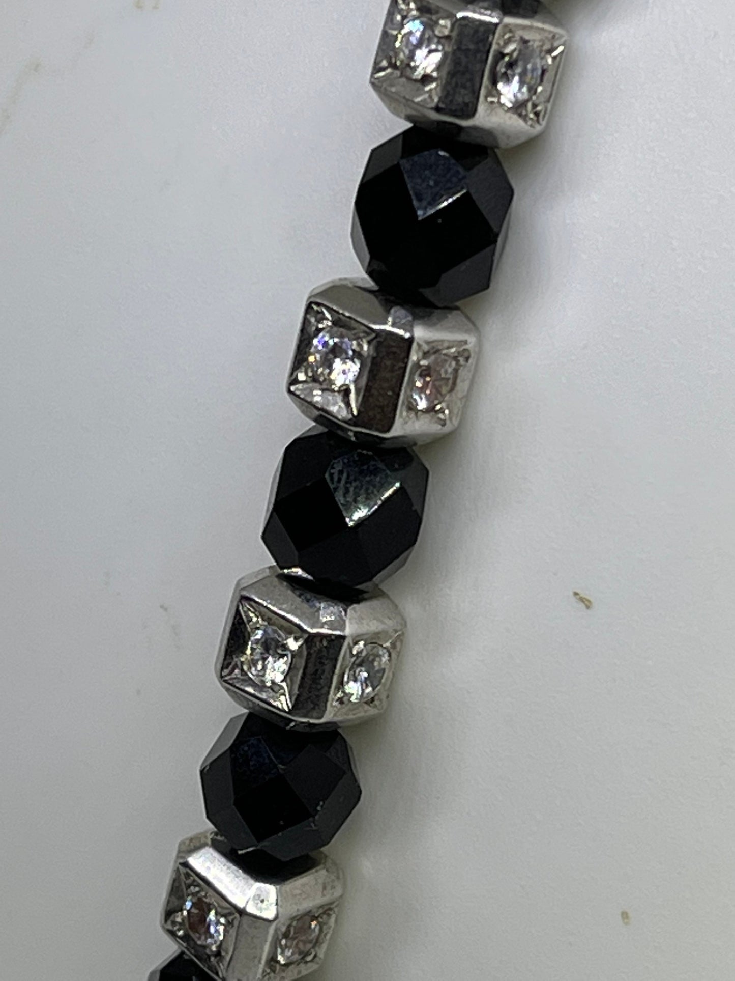 Black Onyx & CZ Handmade Sterling Silver Necklace