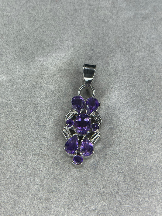 Natural Zambian Amethyst Sterling Silver Pendant