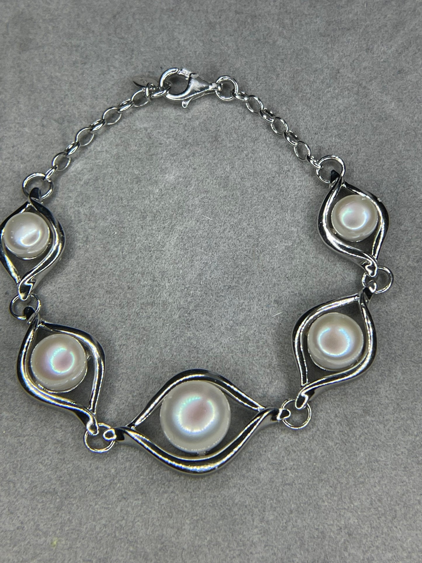 Tara & Sons Natural Pearl Sterling Silver Bracelet