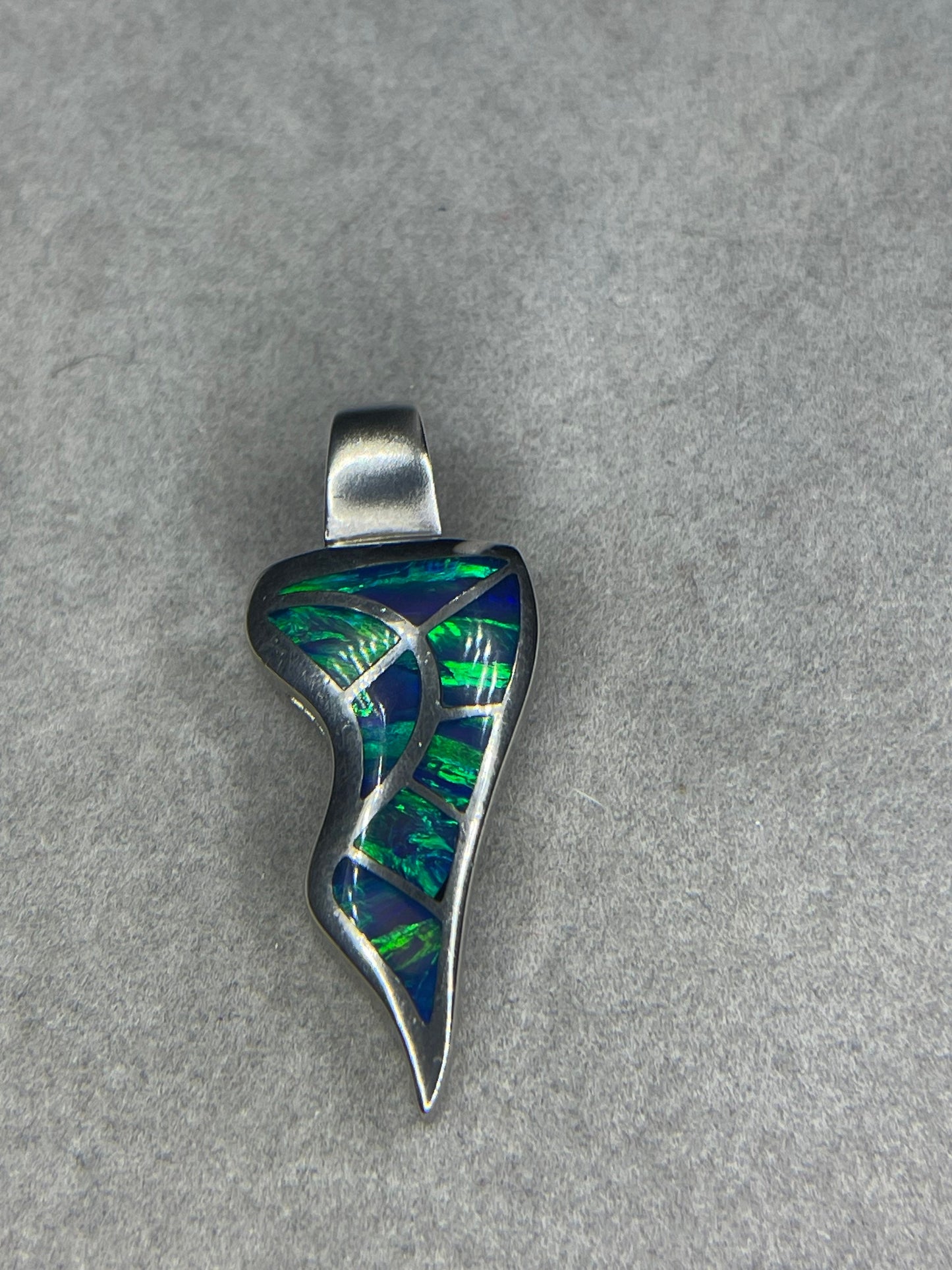 Inlaid Australian Opal Sterling Silver Pendant