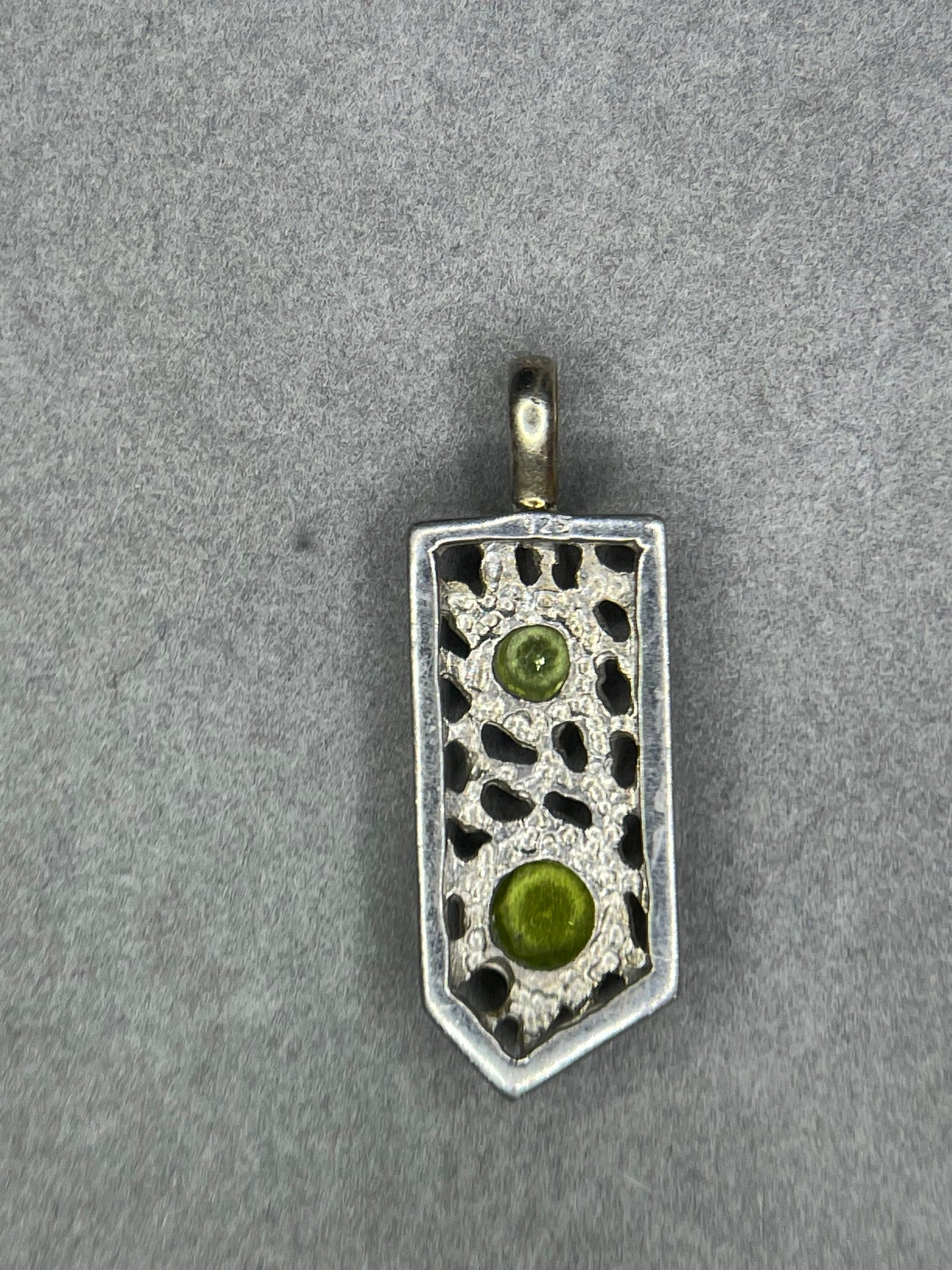 Natural Peridot 18k Gold Bezel Handmade Designer Sterling Silver Pendant