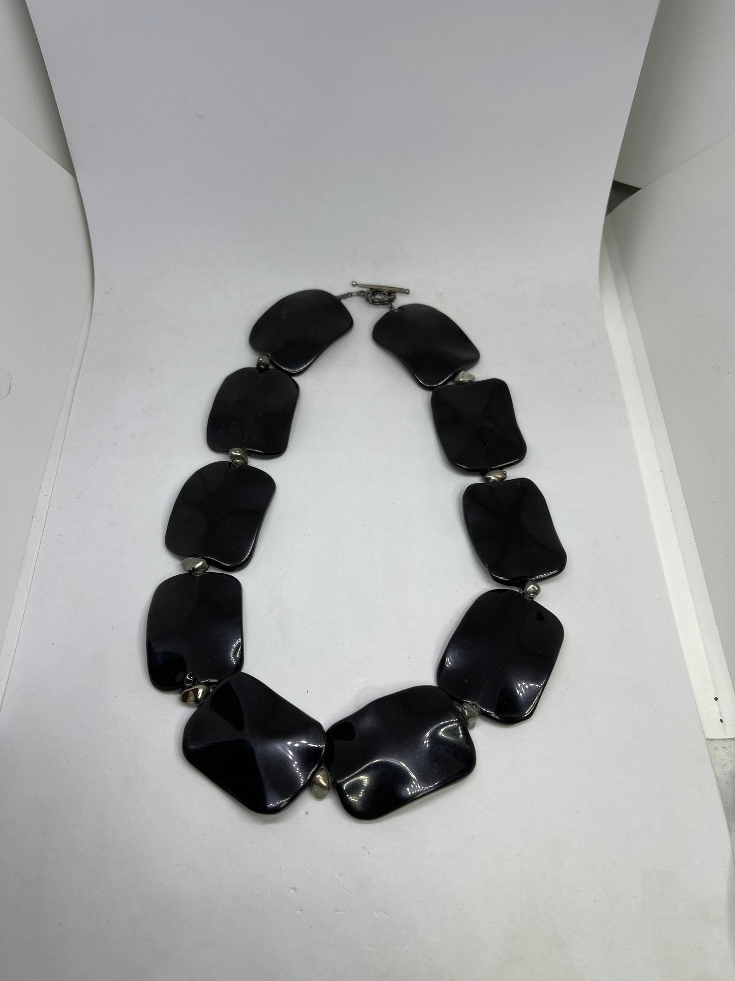 Black Onyx & Sterling Silver Handmade Choker Necklace