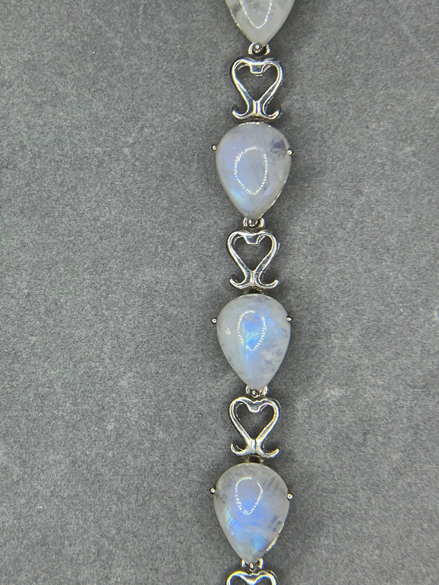 Rainbow Moonstone Sterling Silver Bracelet