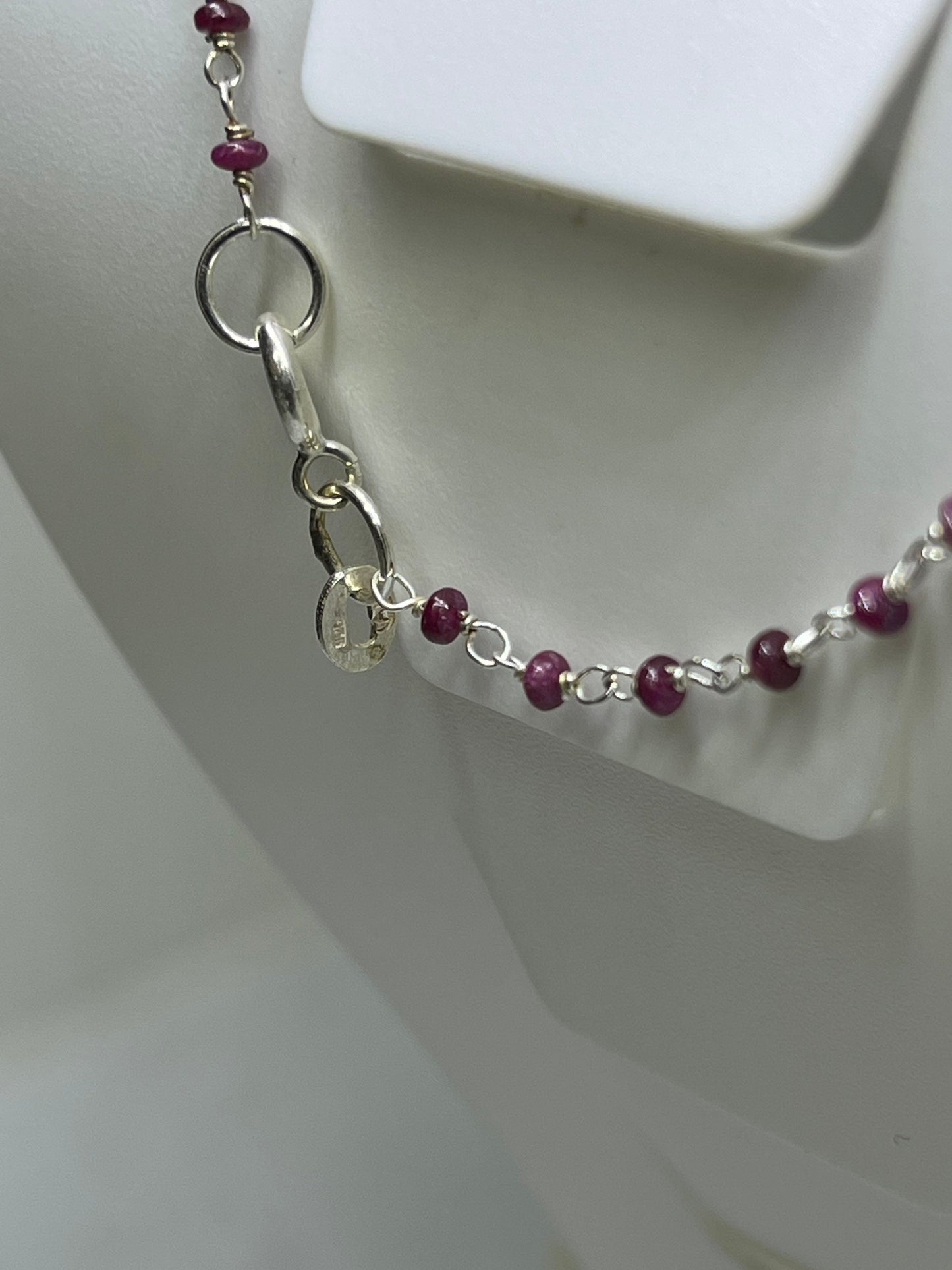 Natural Ruby Wire-Wrapped Sterling Silver Necklace