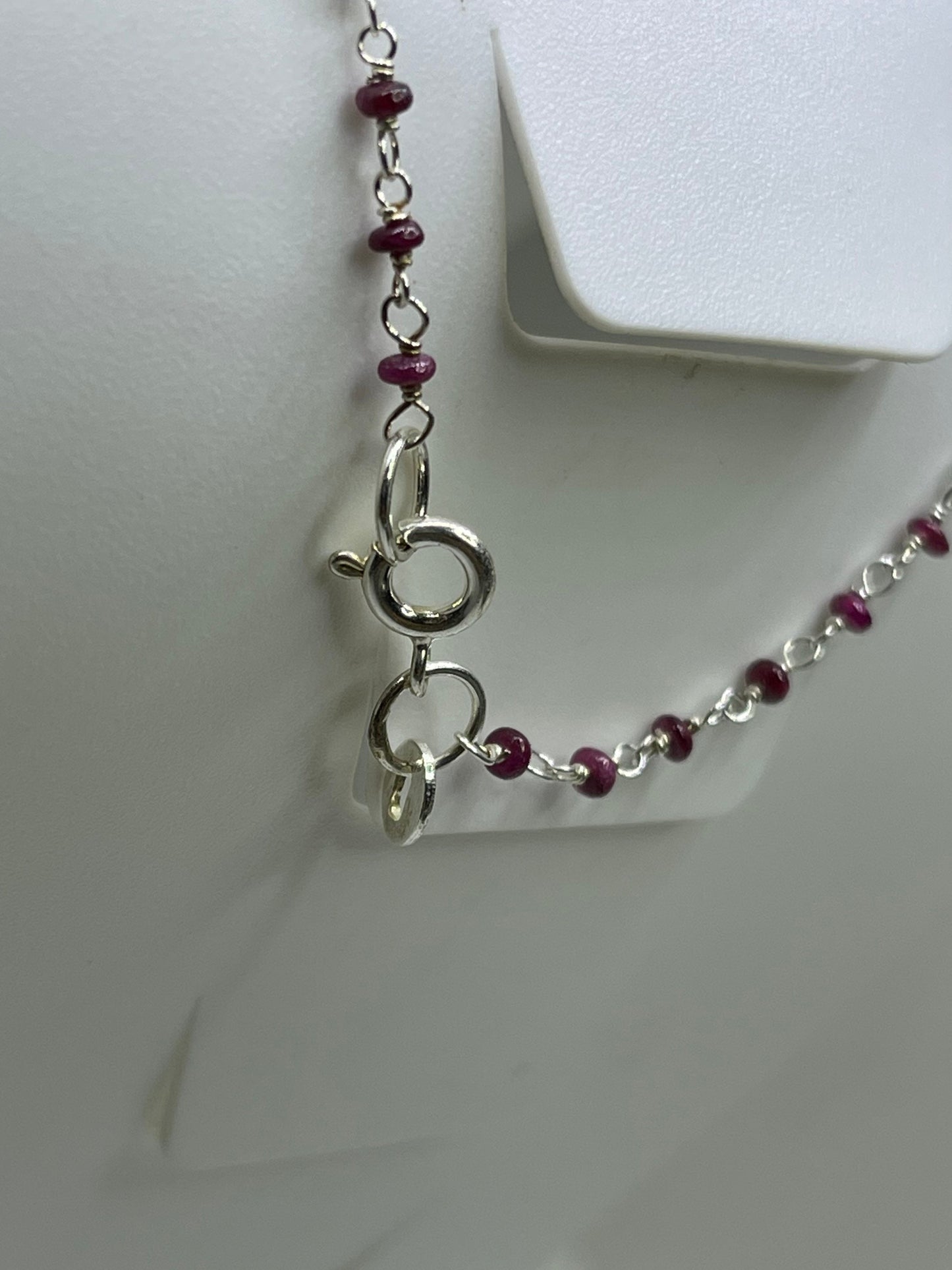 Natural Ruby Wire-Wrapped Sterling Silver Necklace