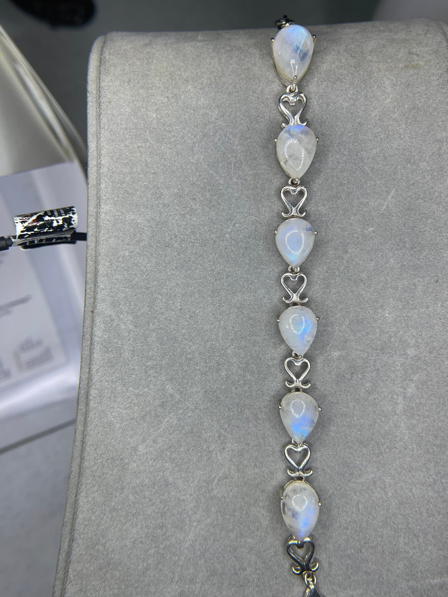 Rainbow Moonstone Sterling Silver Bracelet