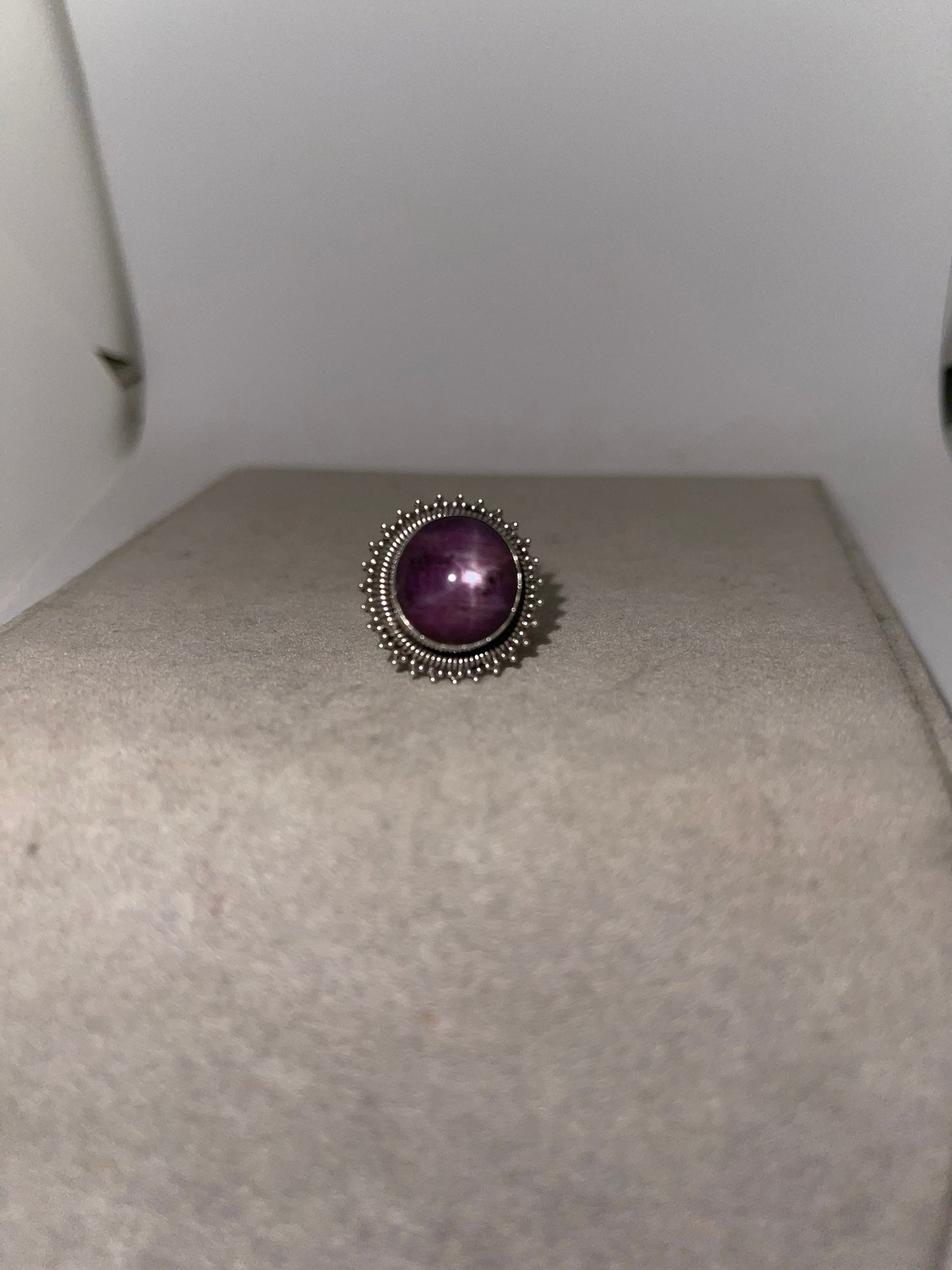 Natural Star Ruby Bezel Set Ring (Size 8)