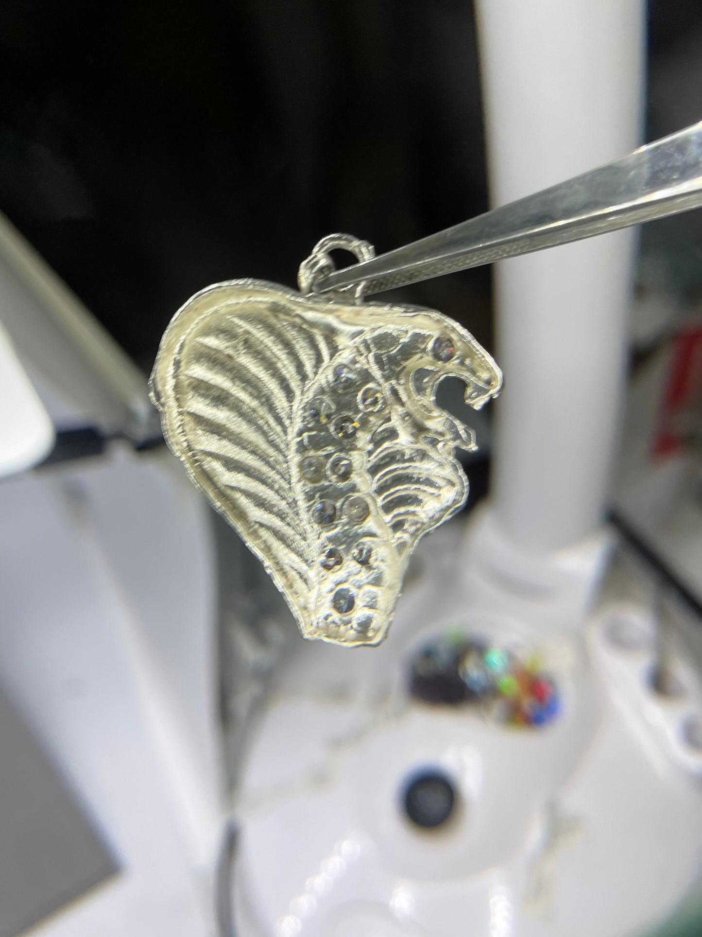 Sterling Silver CZ Cobra Pendant