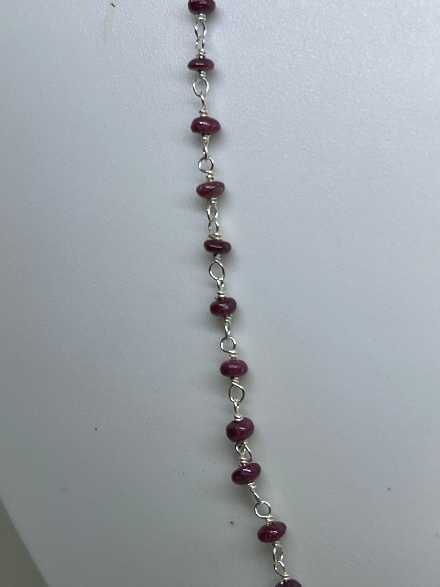 Natural Ruby Wire-Wrapped Sterling Silver Necklace