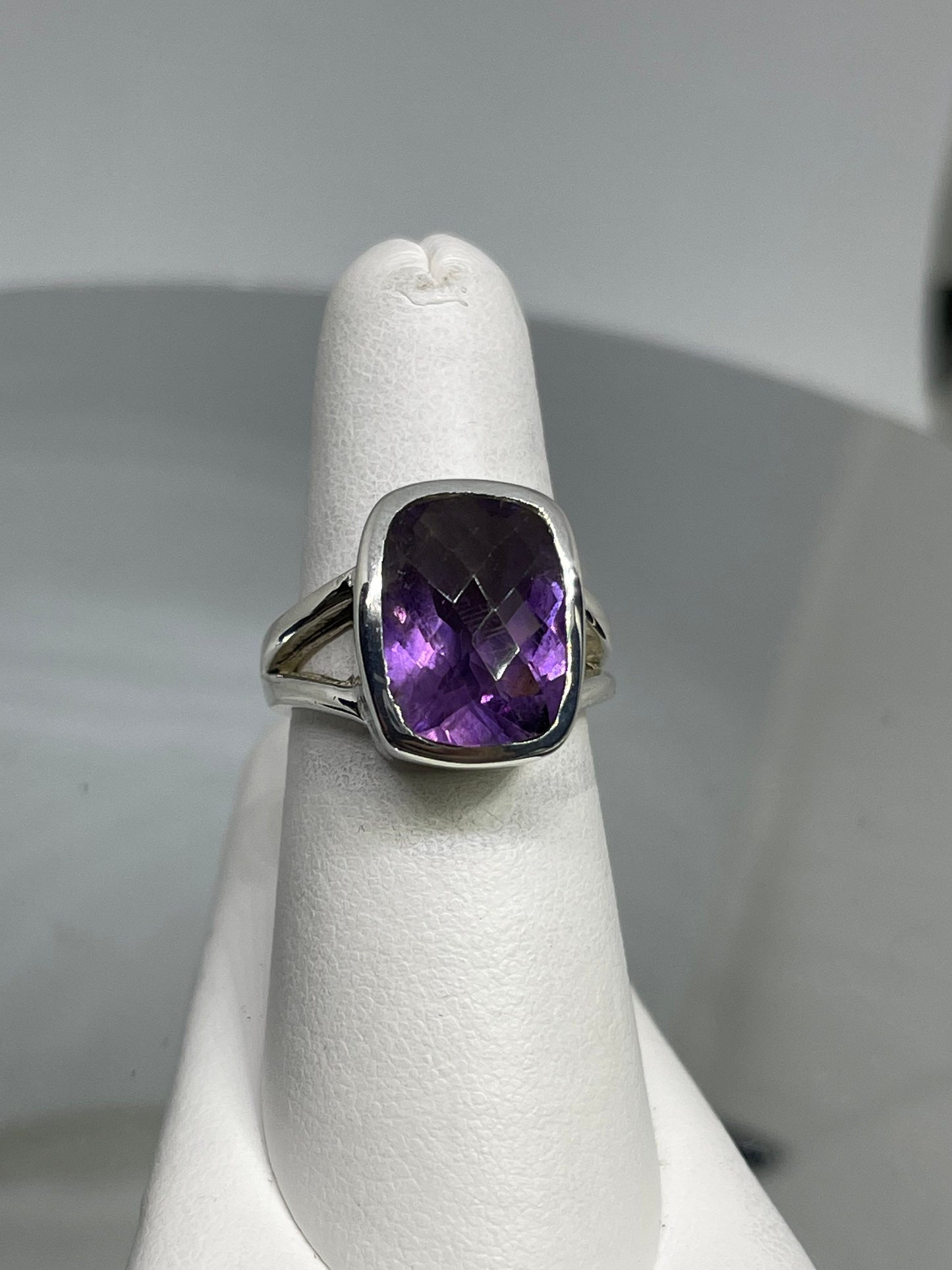 Natural Amethyst Sterling Silver Ring