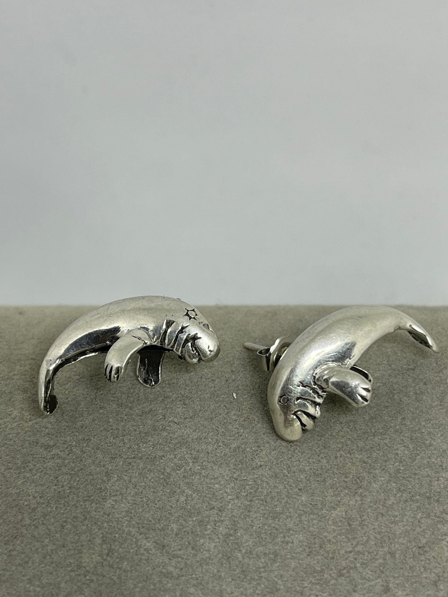 Manatee Sterling Silver Earrings