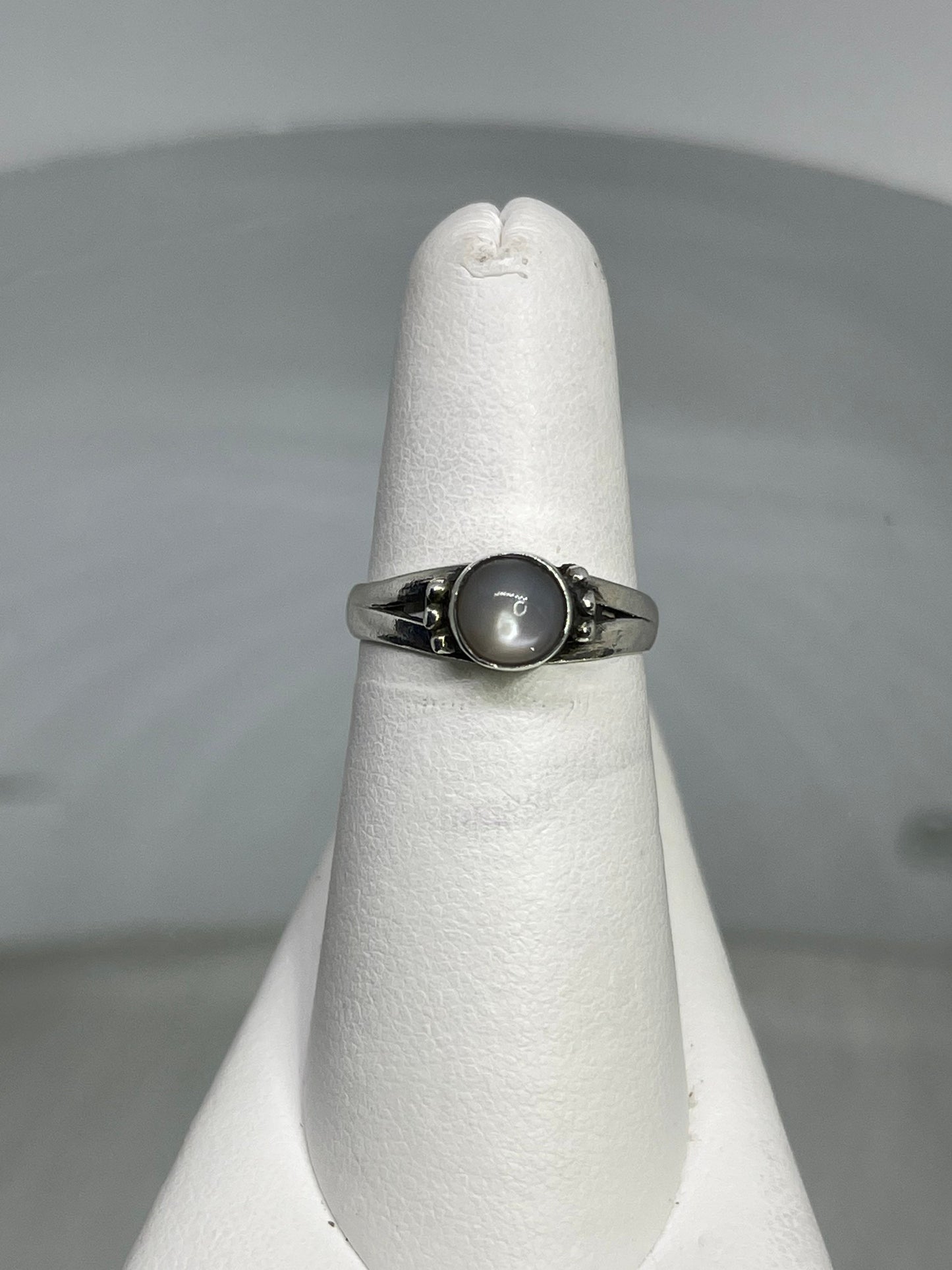 Natural Moonstone Sterling Silver Ring (Size 6.25)