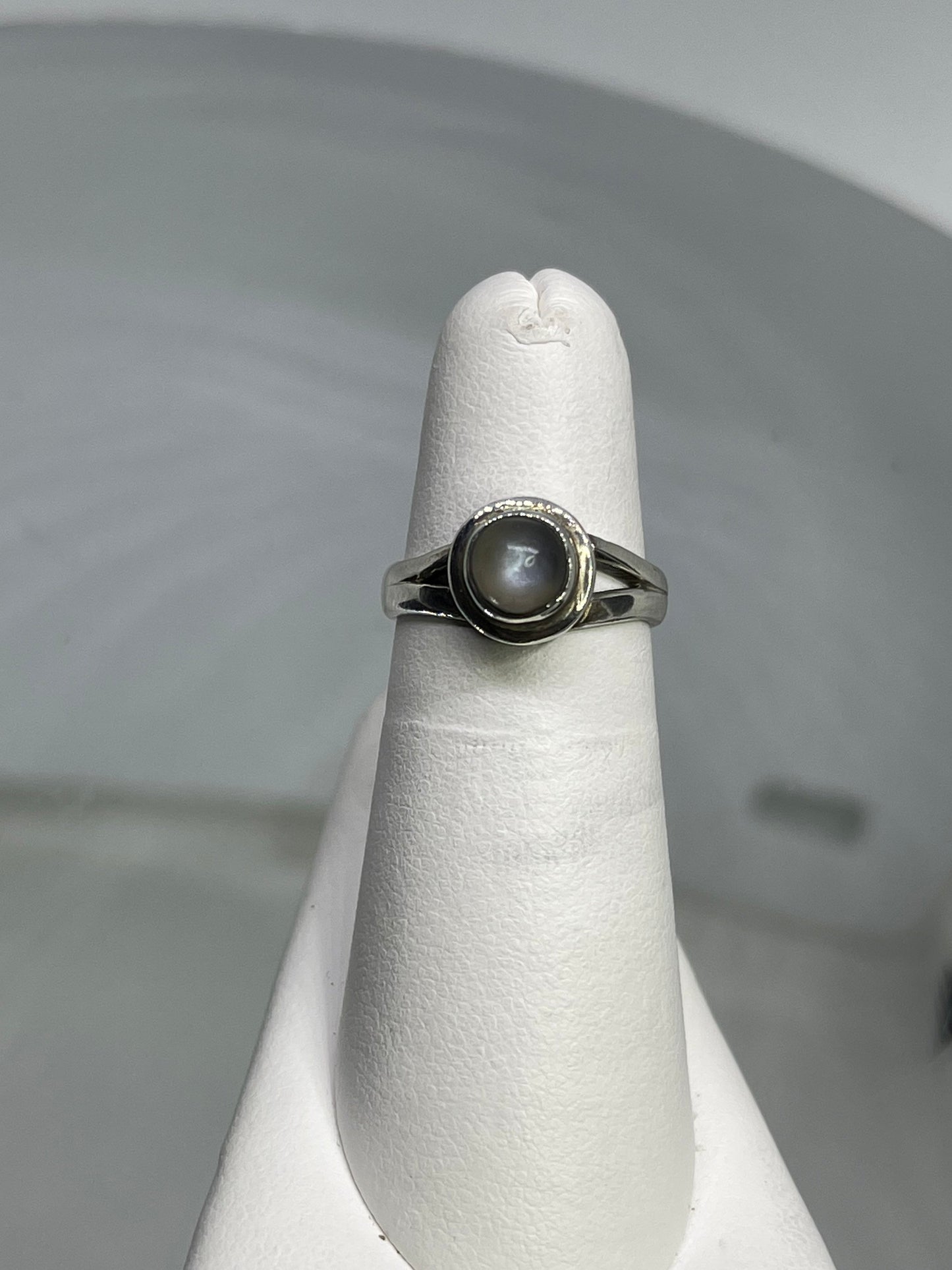 Natural Moonstone Sterling Silver Ring (Size 5.25)