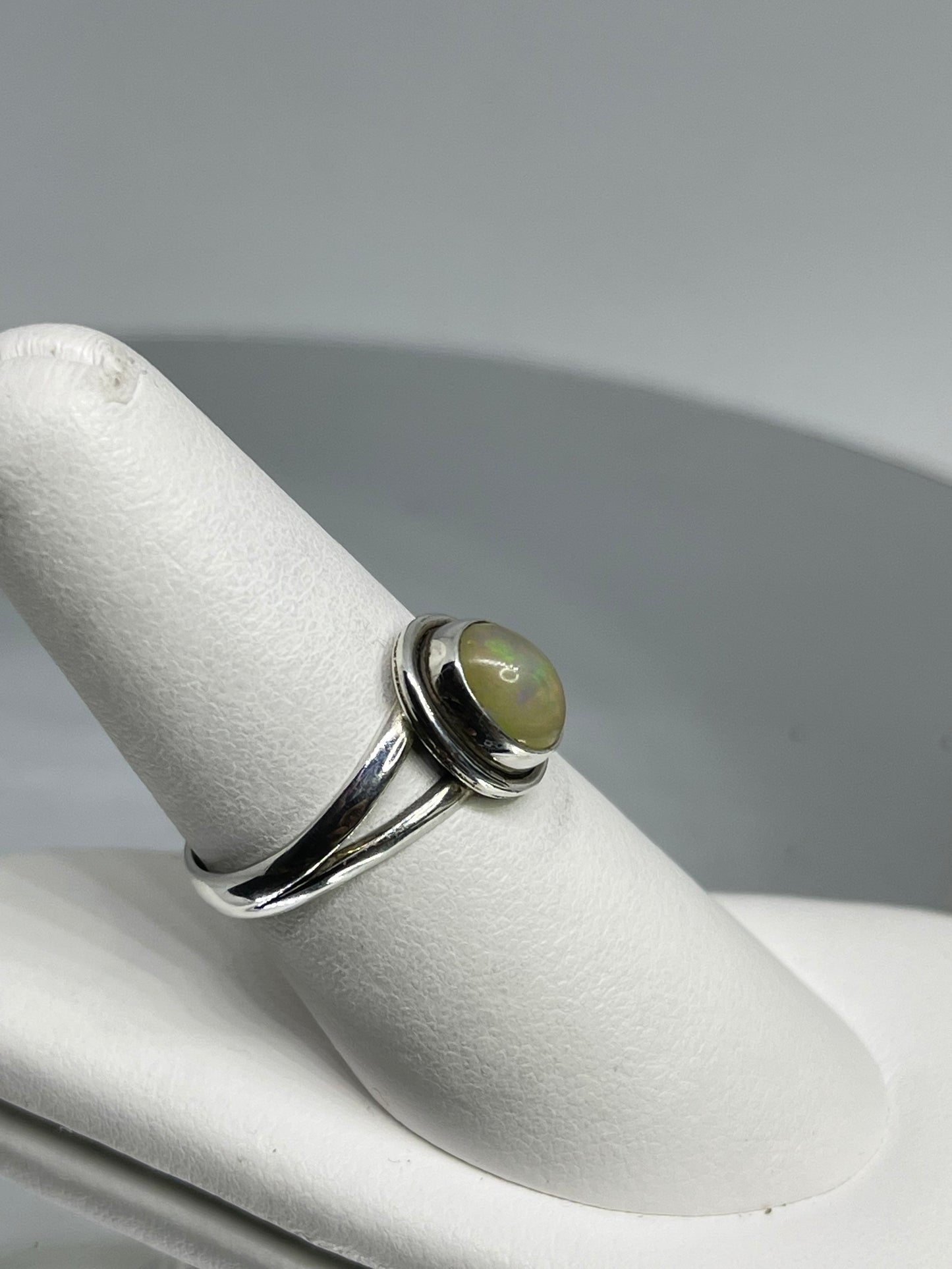 Natural Ethiopian Opal Sterling Silver Ring (Size 7.5)