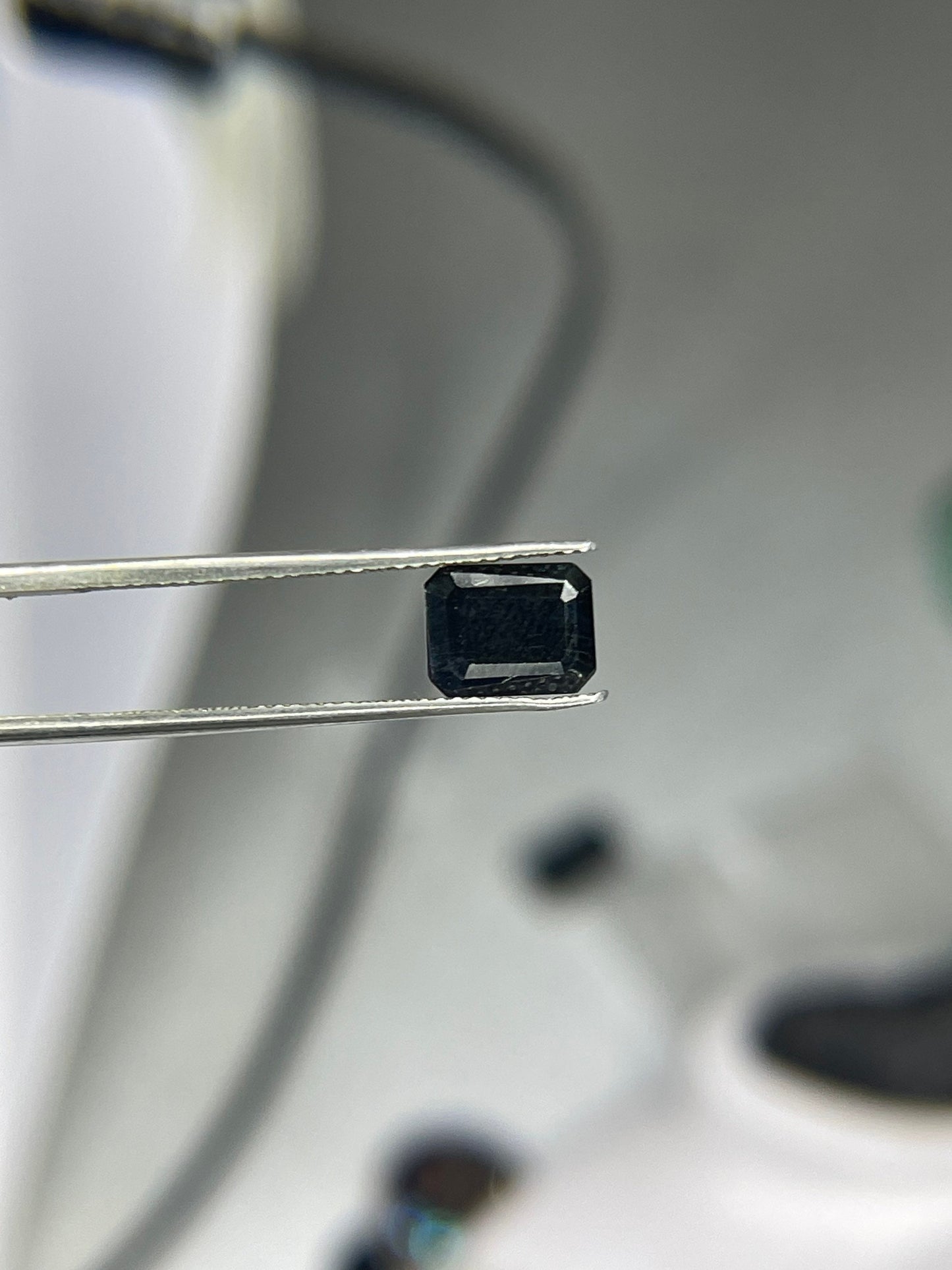 Natural Unheated Midnight Sapphire Emerald Cut 8x6 Loose Gemstones (Matching Pair Per Order 4 Carats Total Weight)