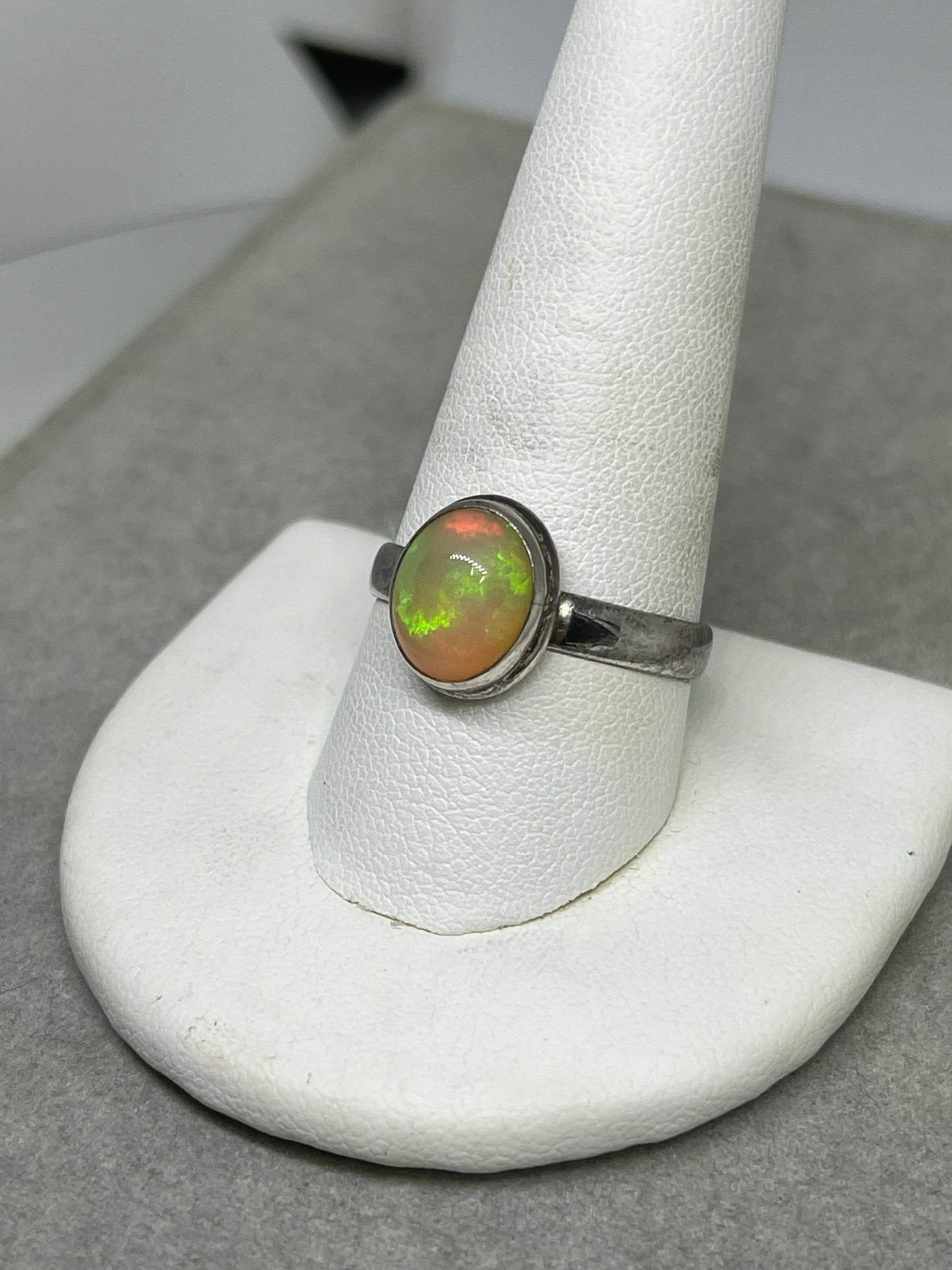 Natural Ethiopian Opal Sterling Silver Ring (Size 10.25)