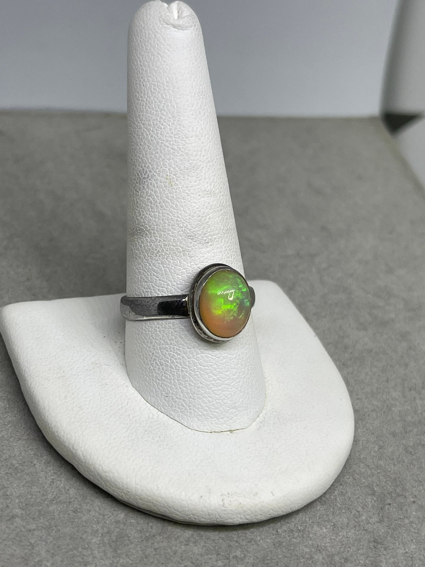 Natural Ethiopian Opal Sterling Silver Ring (Size 10.25)