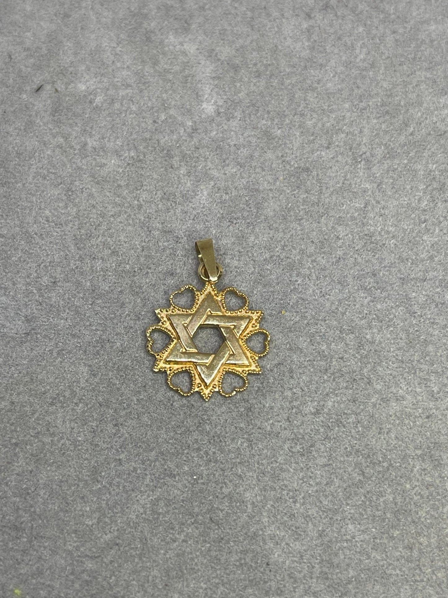 Star Of David 14k Yellow Gold Pendant