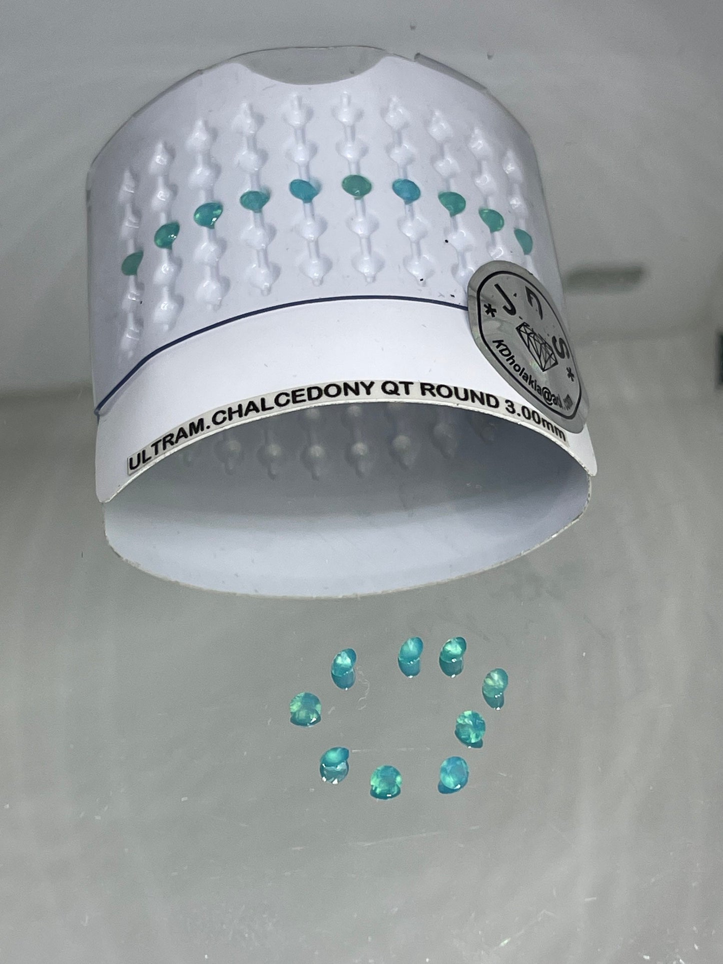 3MM Precision Machine Cut Paraiba Chalcedony