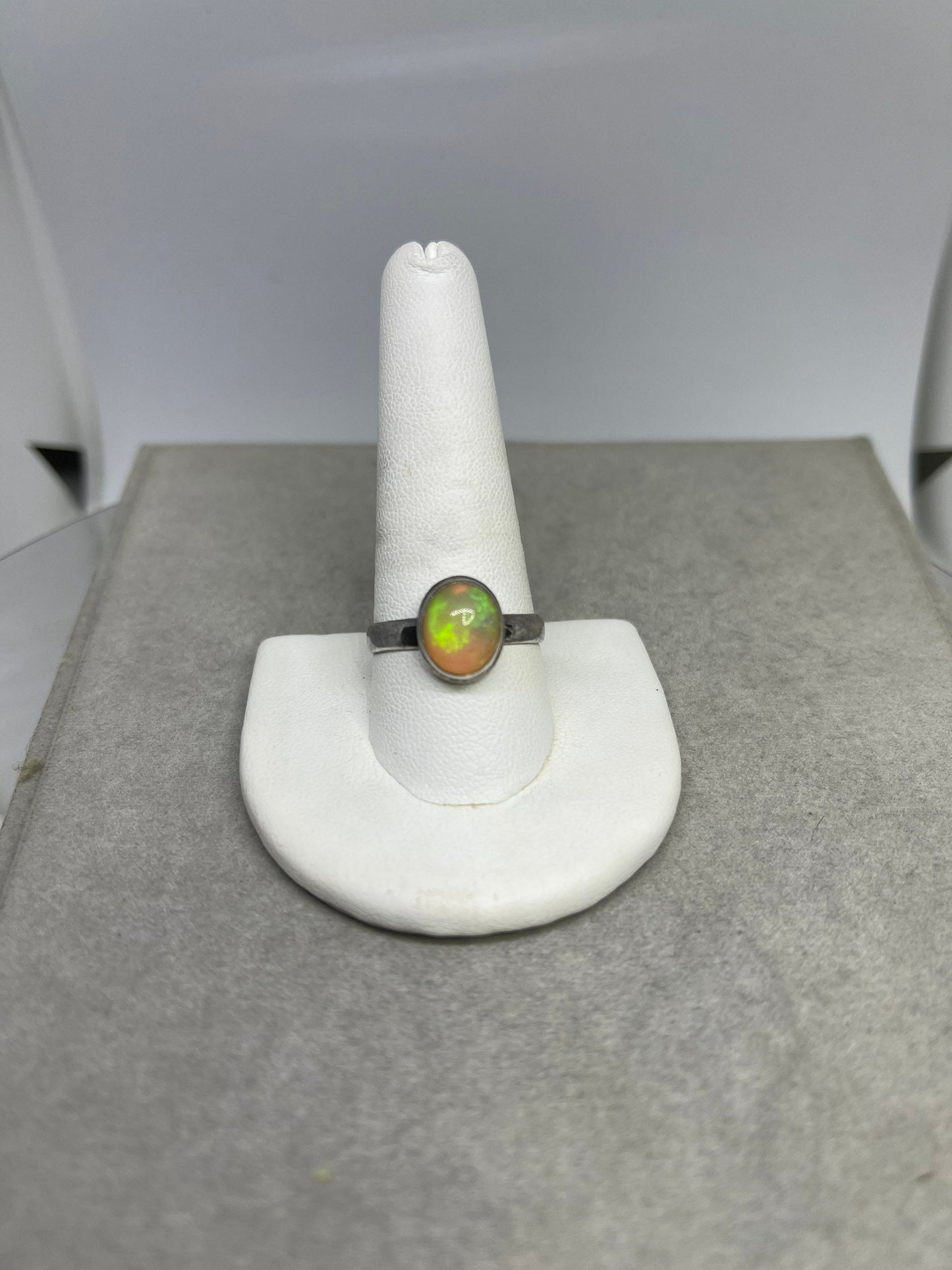 Natural Ethiopian Opal Sterling Silver Ring (Size 10.25)