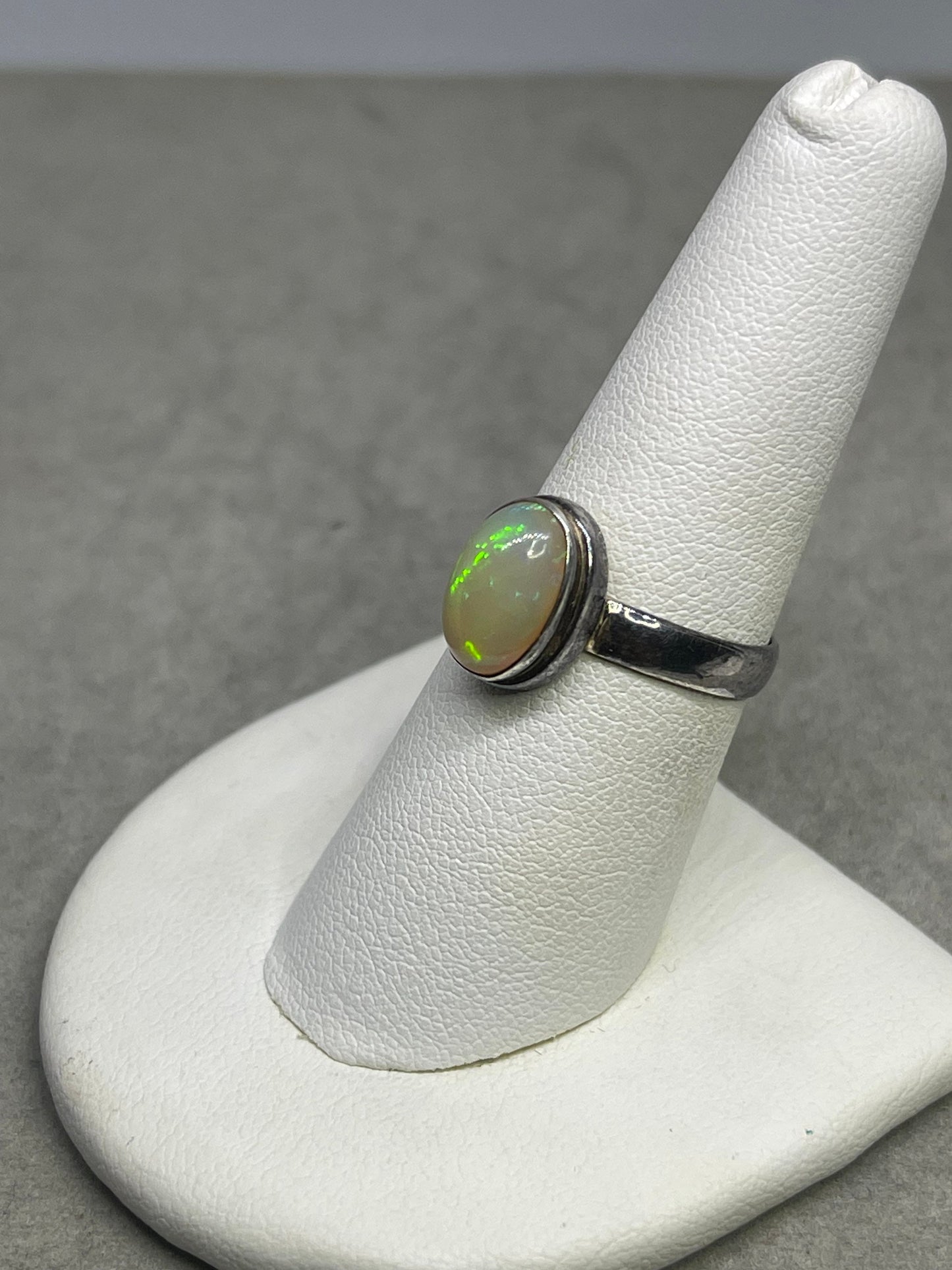 Natural Ethiopian Opal Sterling Silver Ring (Size 7.5)