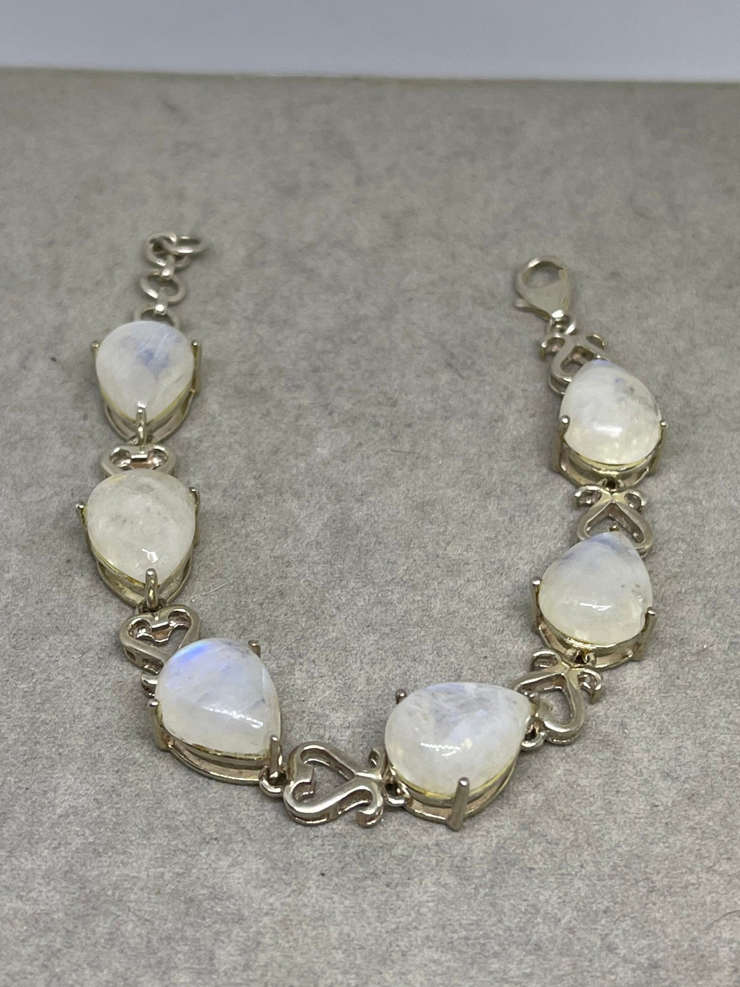 Rainbow Moonstone Sterling Silver Bracelet