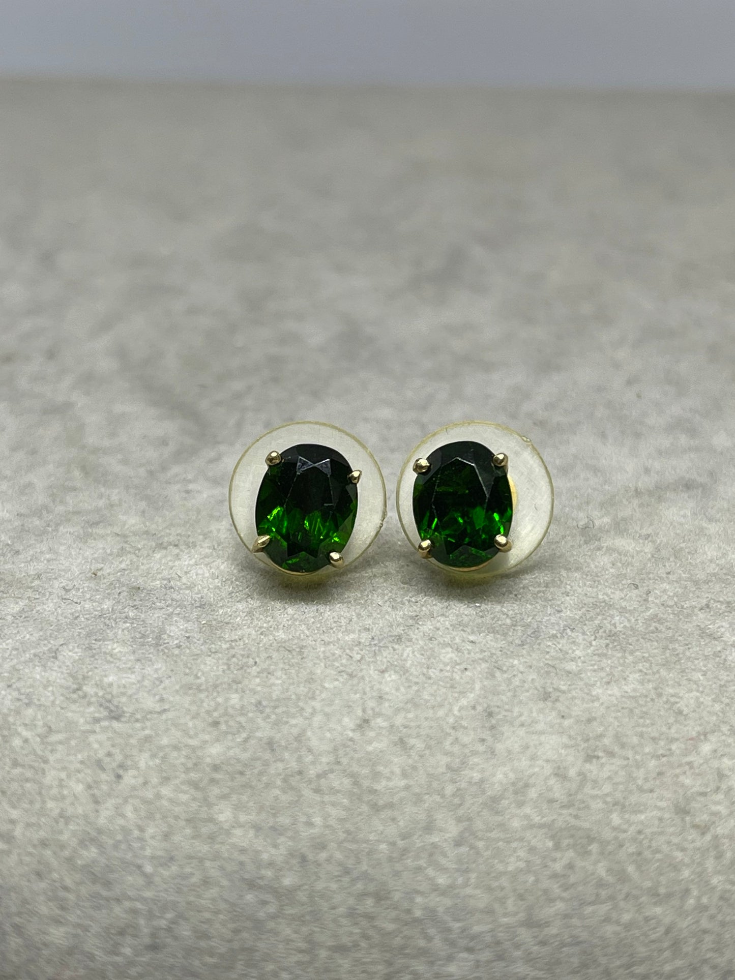 4.05 Carat Chrome Diopside 14k Gold Stud Earrings