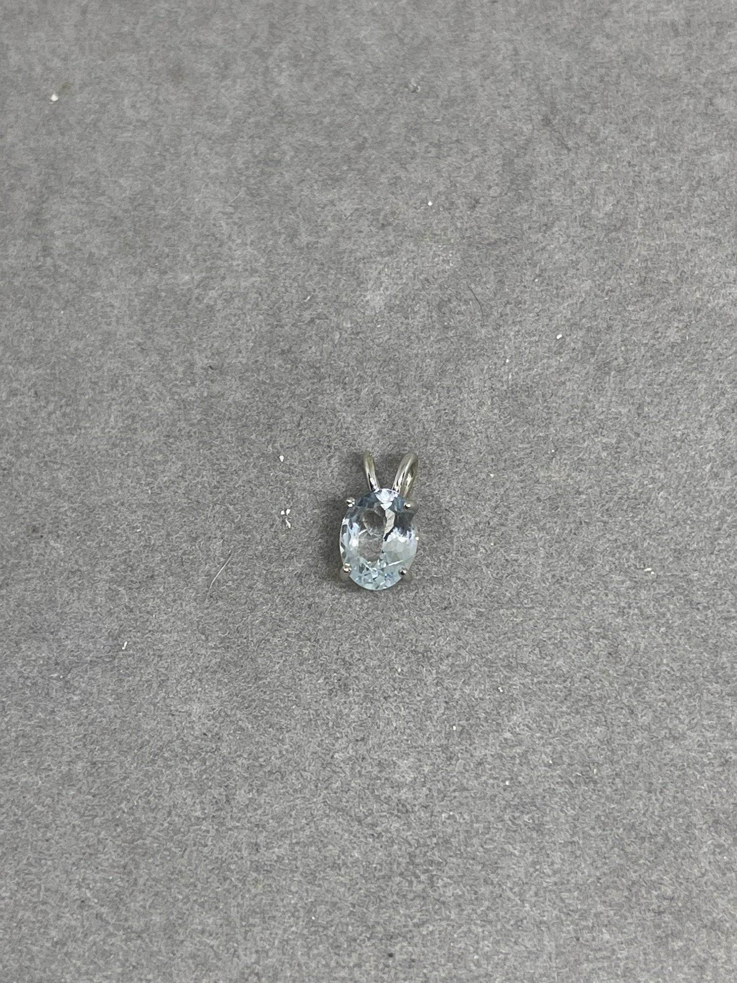 Natural Aquamarine 14K White Gold Pendant (1 Carat +)