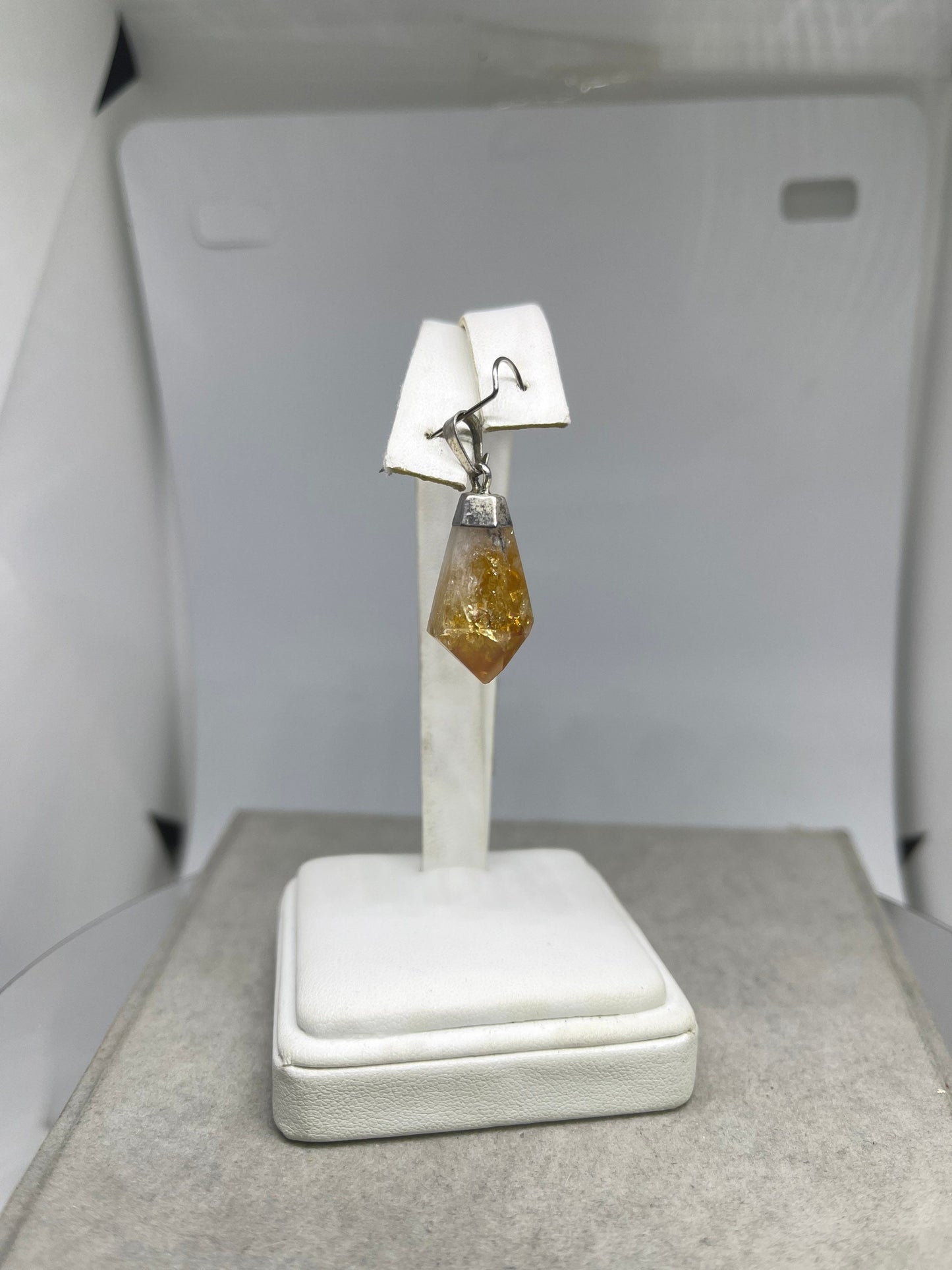 Natural Citrine Crystal Sterling Silver Pendant