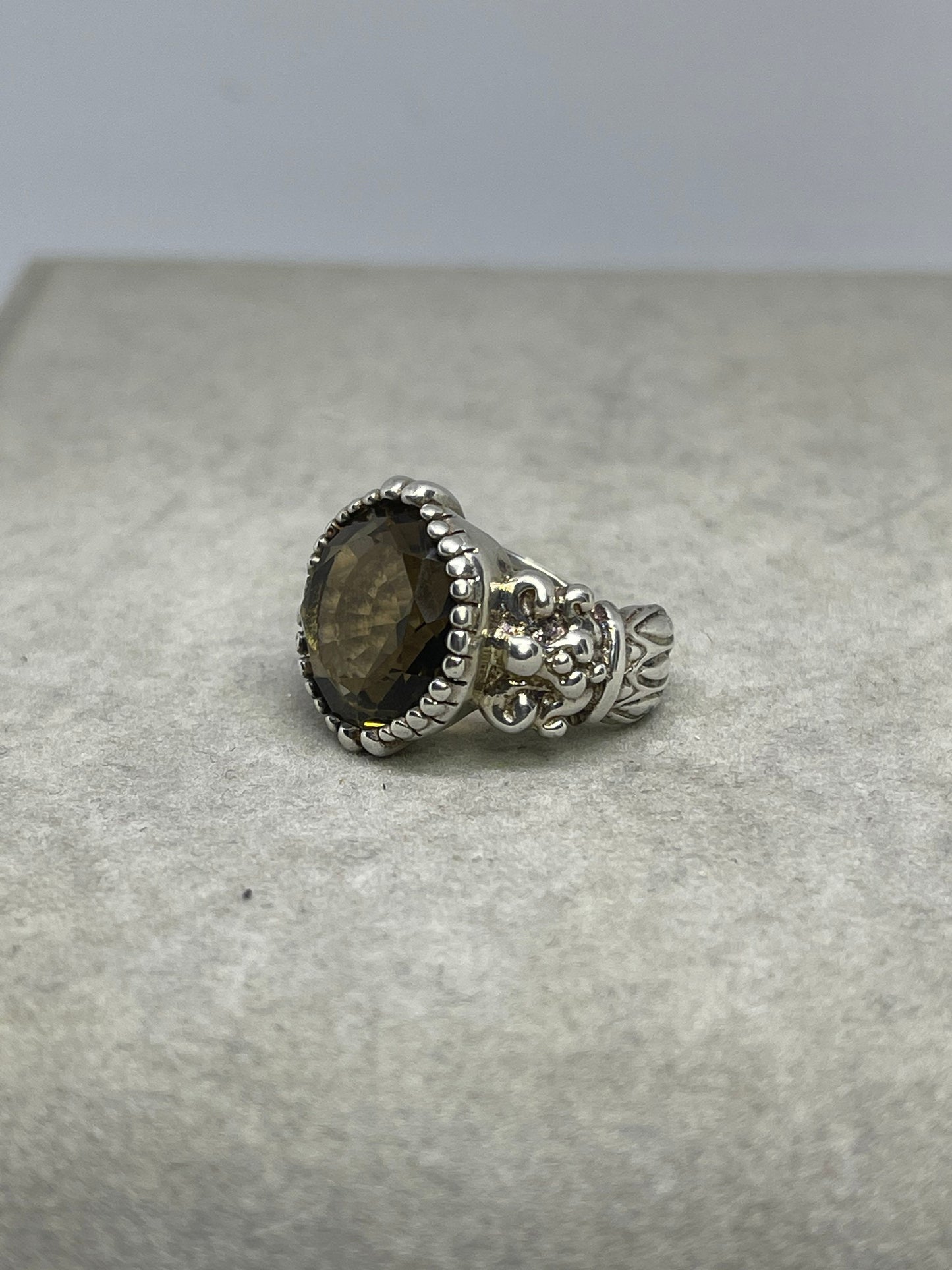 Handmade Smokey Quartz Sterling Silver Ring (Size 6.75)