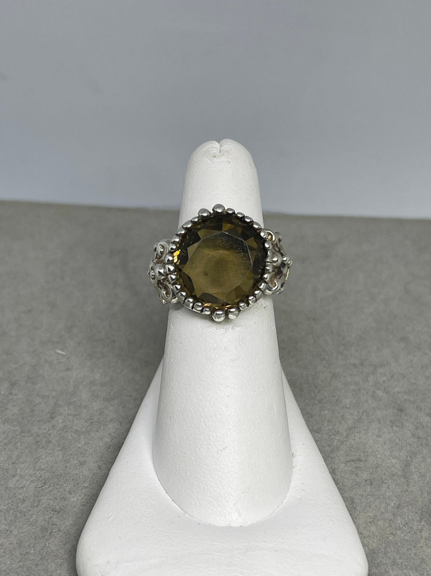 Handmade Smokey Quartz Sterling Silver Ring (Size 6.75)