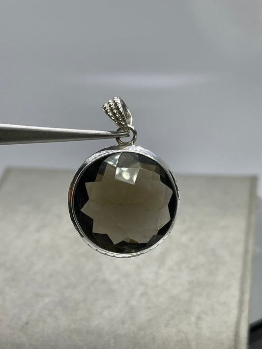 30 Carat Smokey Quartz Sterling Silver Pendant