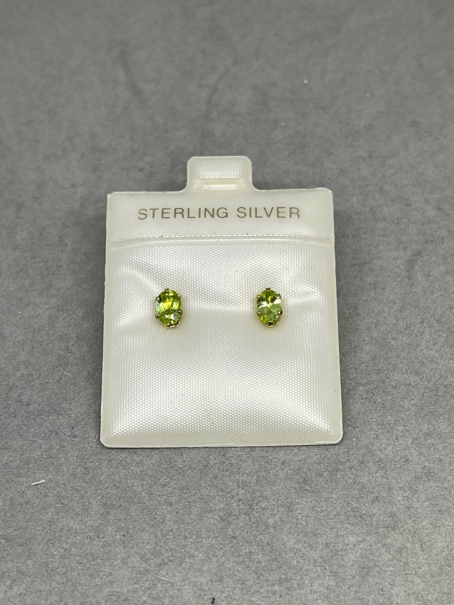 Natural Peridot Sterling Silver Vermeil Stud Earrings