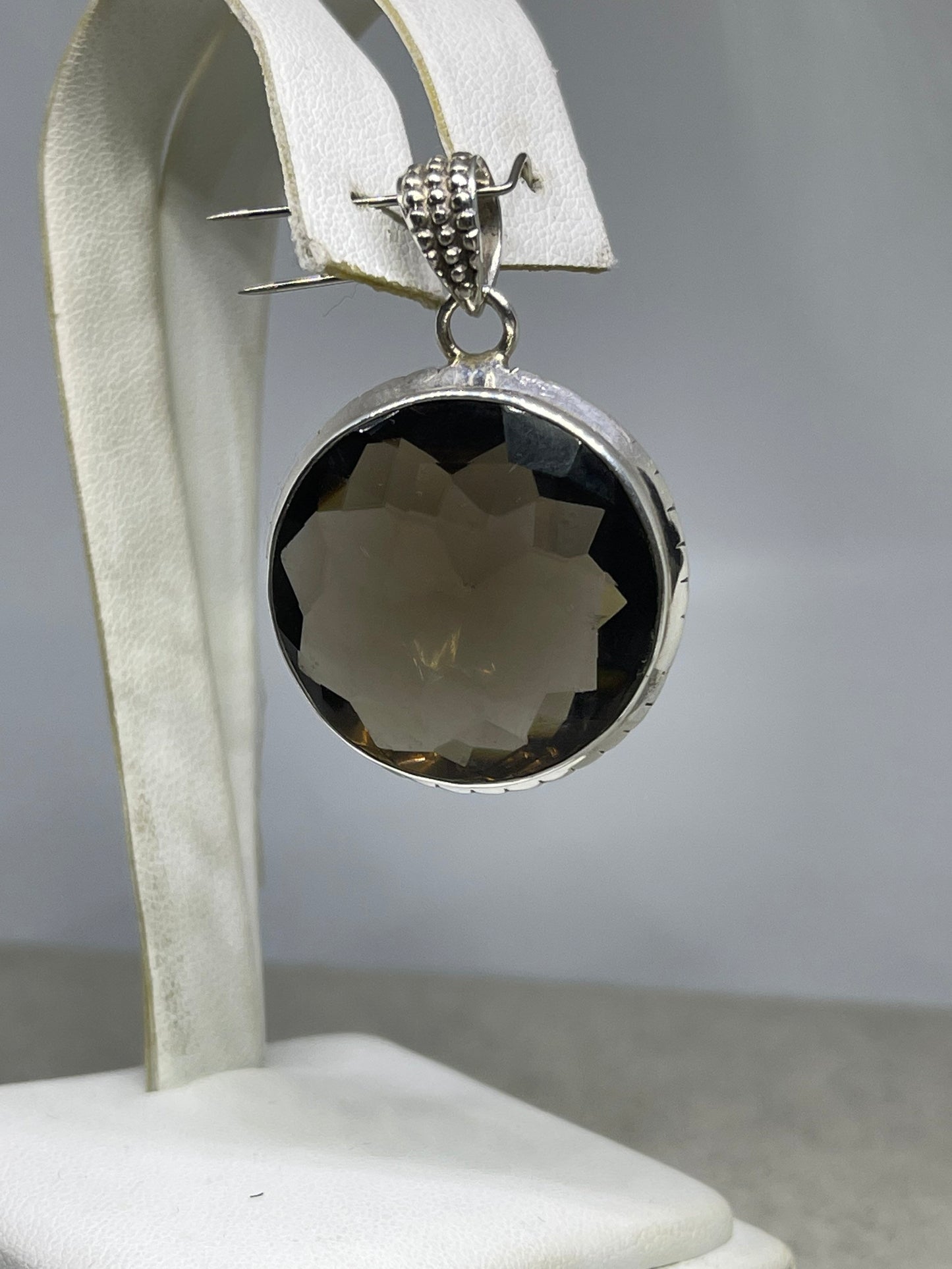 30 Carat Smokey Quartz Sterling Silver Pendant