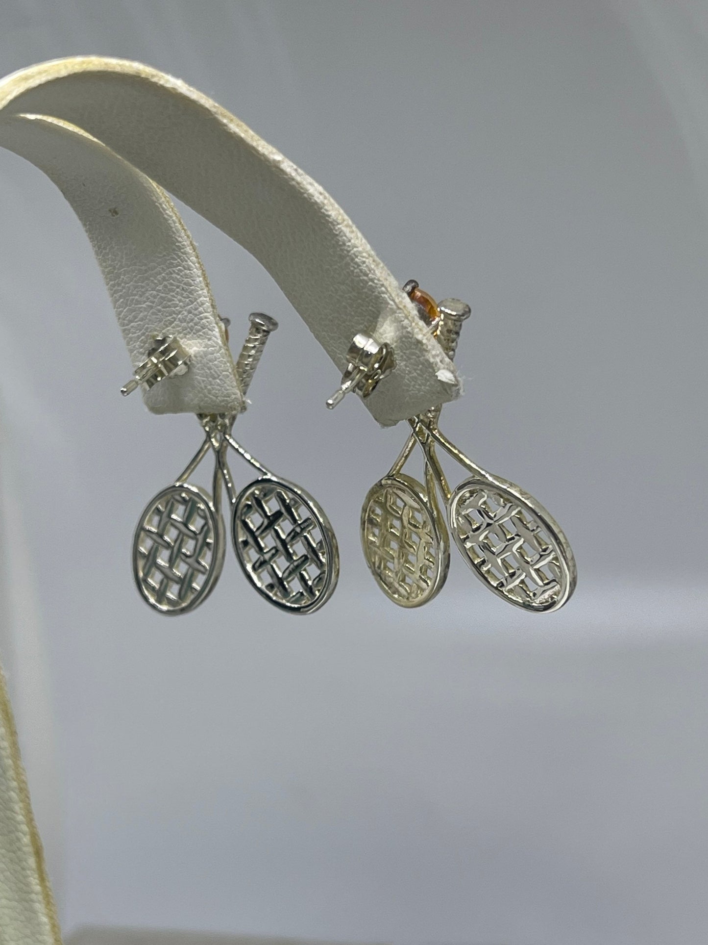 Madeira Citrine Sterling Silver Tennis Dangle Earrings