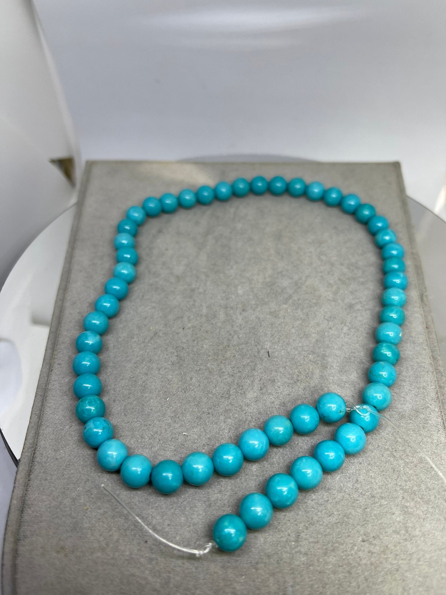 8MM Natural Turquoise Unstrung Beads