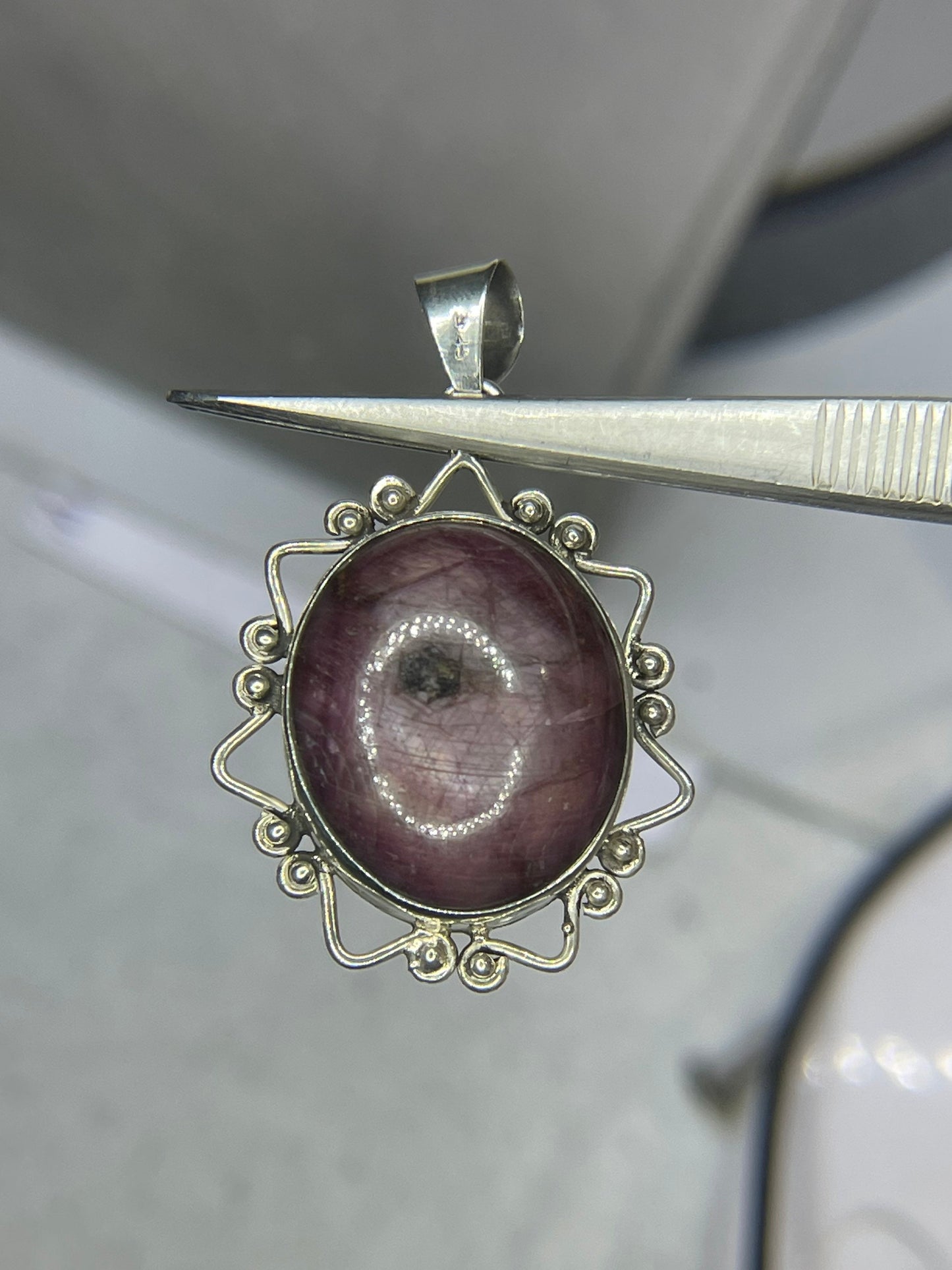 105 Carat Natural Star Ruby Sterling Silver Pendant