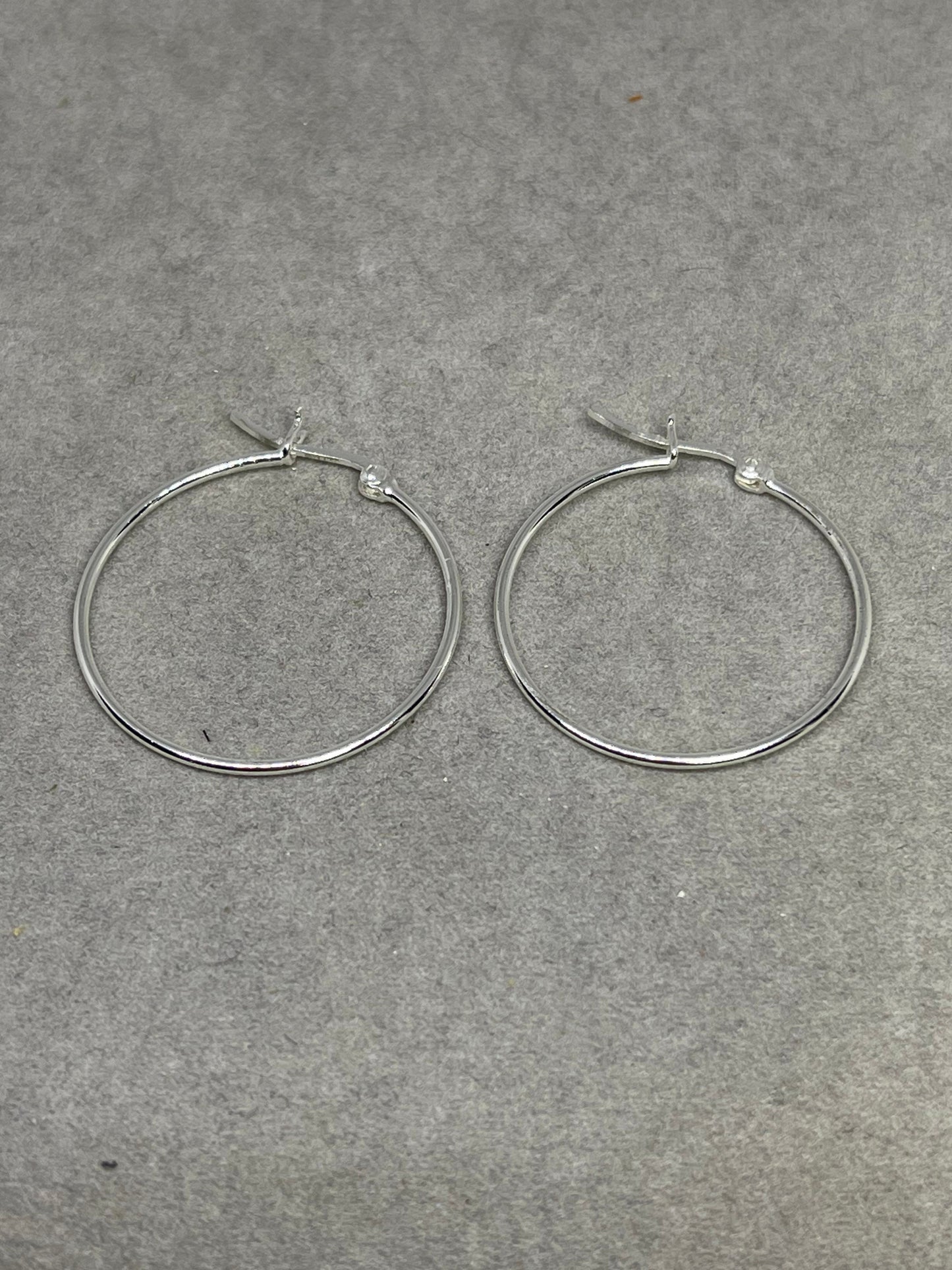 Sterling Silver Hoop Earrings 30 MM