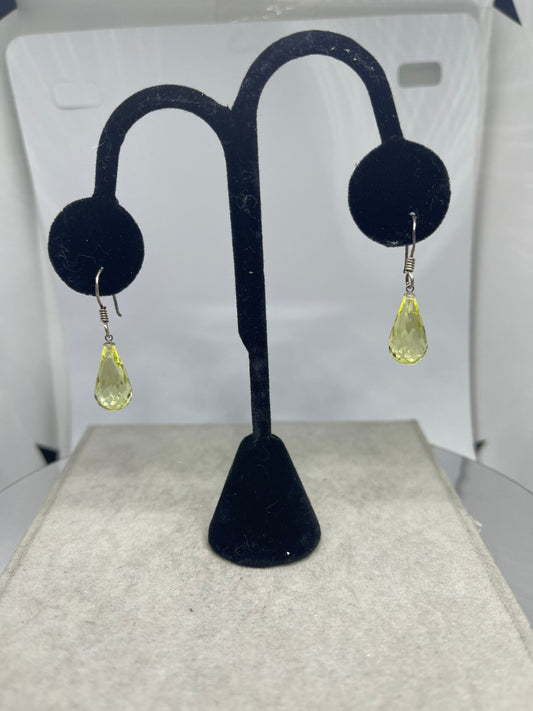 Ouro Verde Quartz Briolette Sterling Silver Dangle Earrings