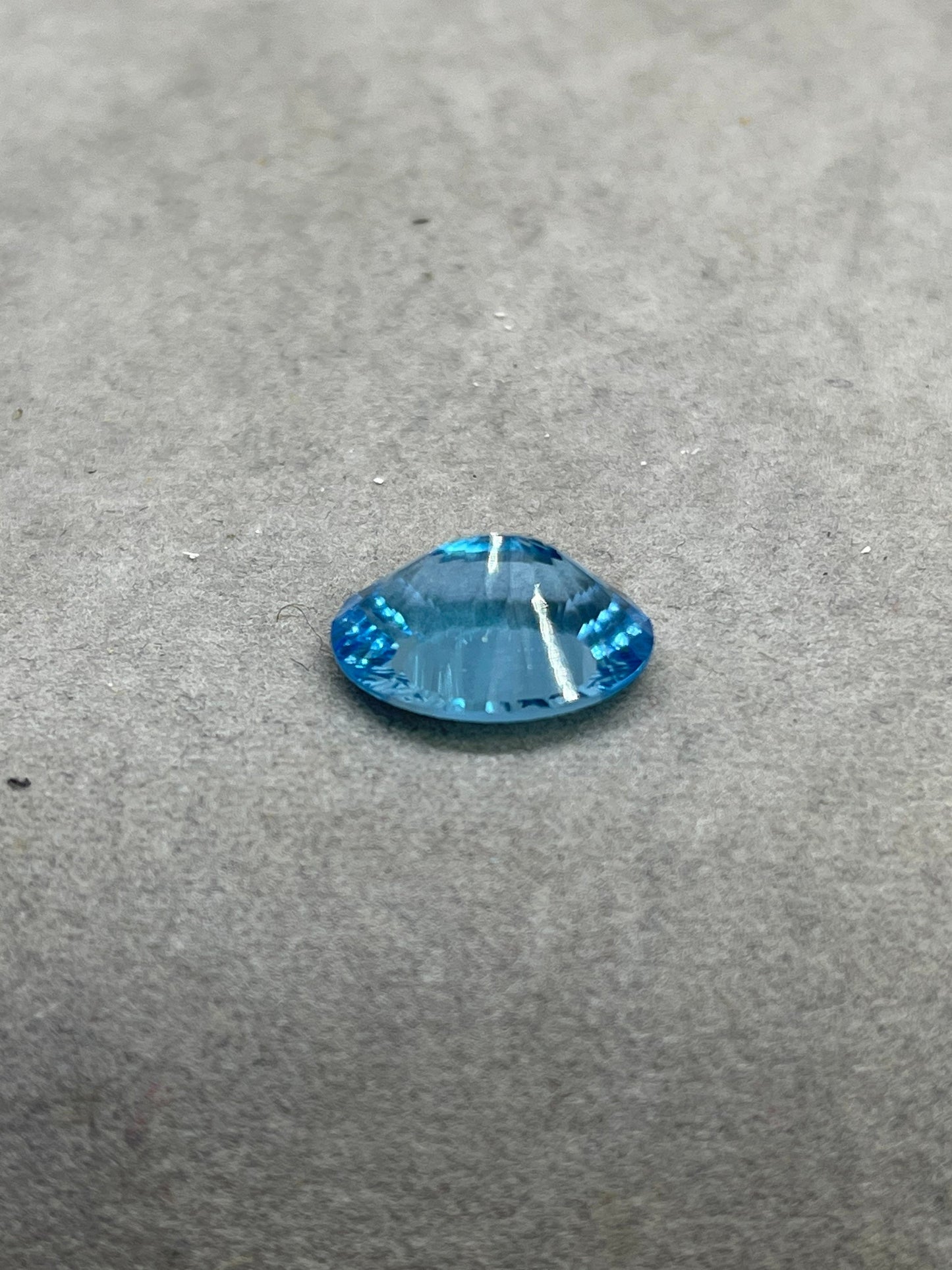 Laser Concave Cut Swiss Blue Topaz 16x12x8 Oval Loose Gemstone