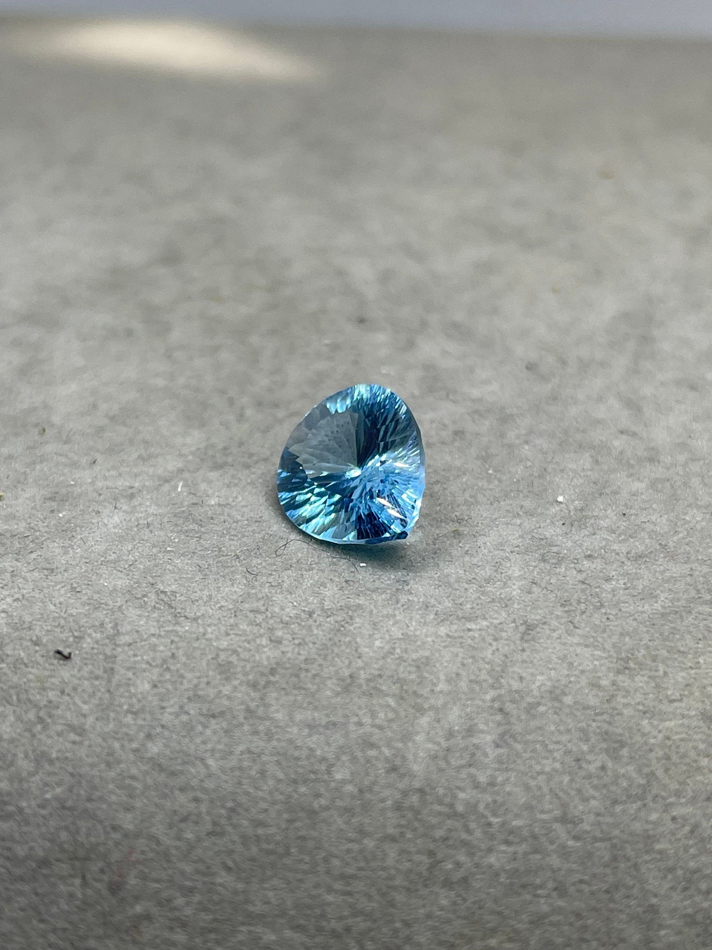 Laser Concave Cut Swiss Blue Topaz 16x12x8 Pear Cut Loose Gemstone