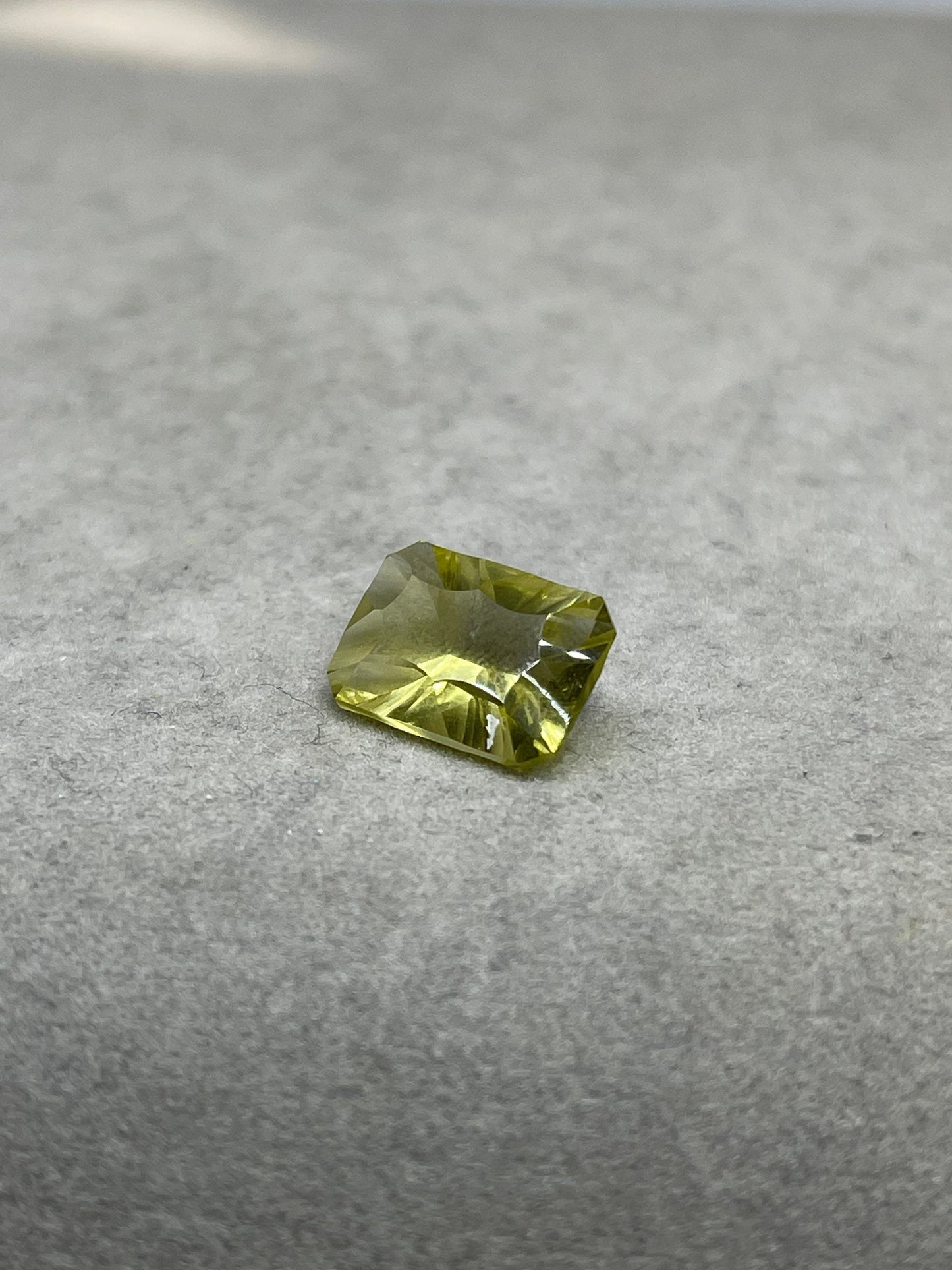 Laser Concave Cut Citrine 14x10x7 Emerald Cut Loose Gemstone