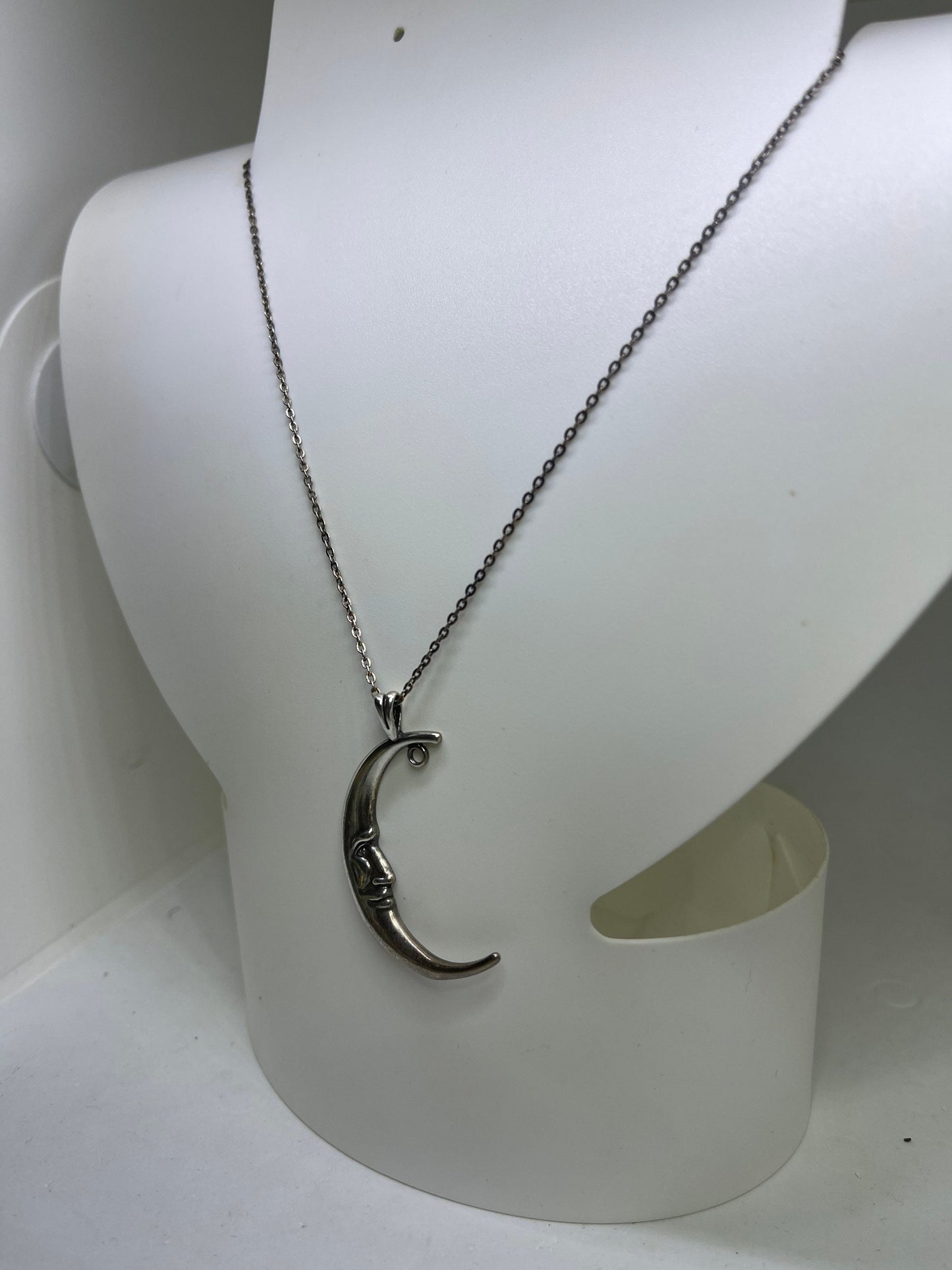 Handmade Crescent Moon Sterling Silver Pendant & Necklace