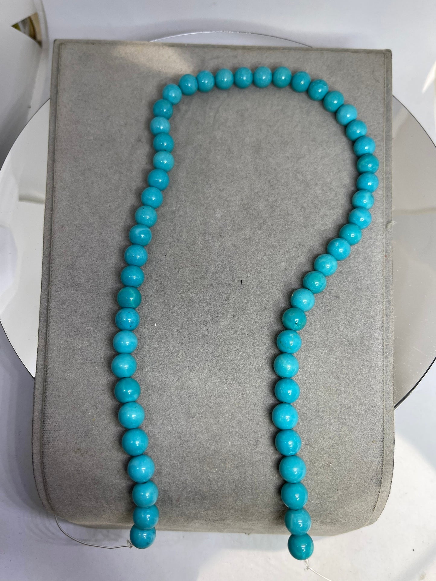 8MM Natural Turquoise Unstrung Beads