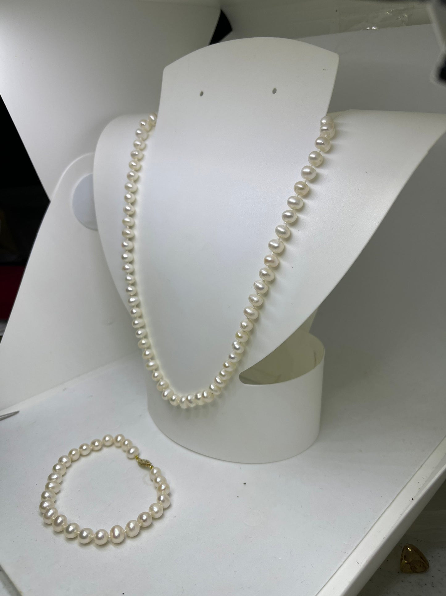Natural Freshwater Pearl 14k Necklace & Bracelet Bridesmaid Set
