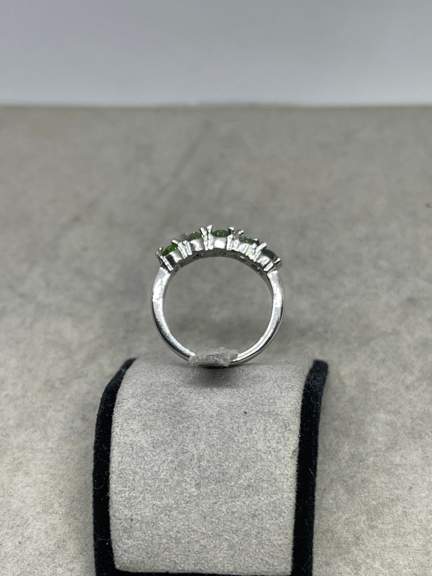 Natural Fancy Peridot Sterling Silver Ring (Size 6.25)