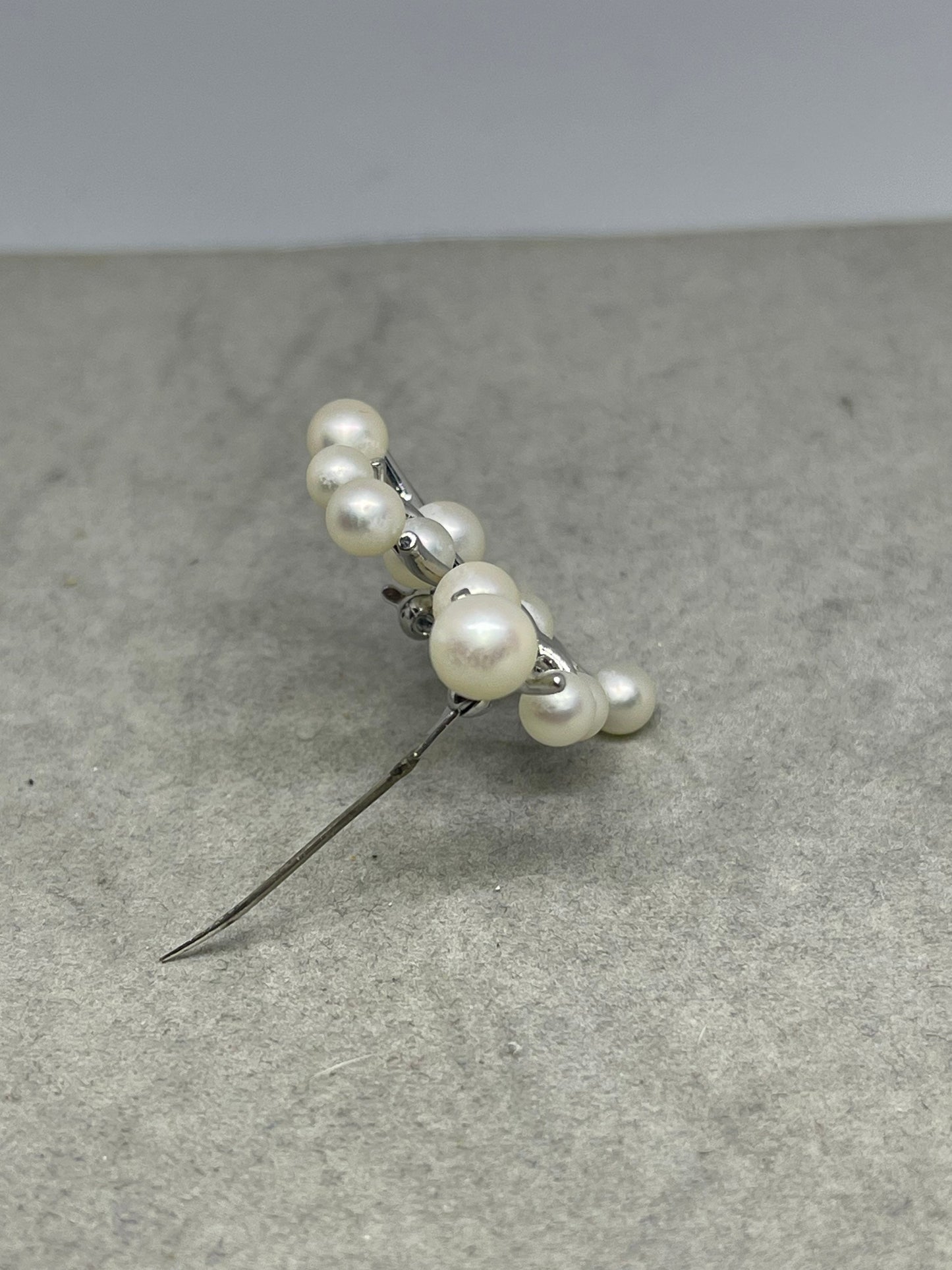 Natural Freshwater Pearl Sterling Silver Tree Brooch