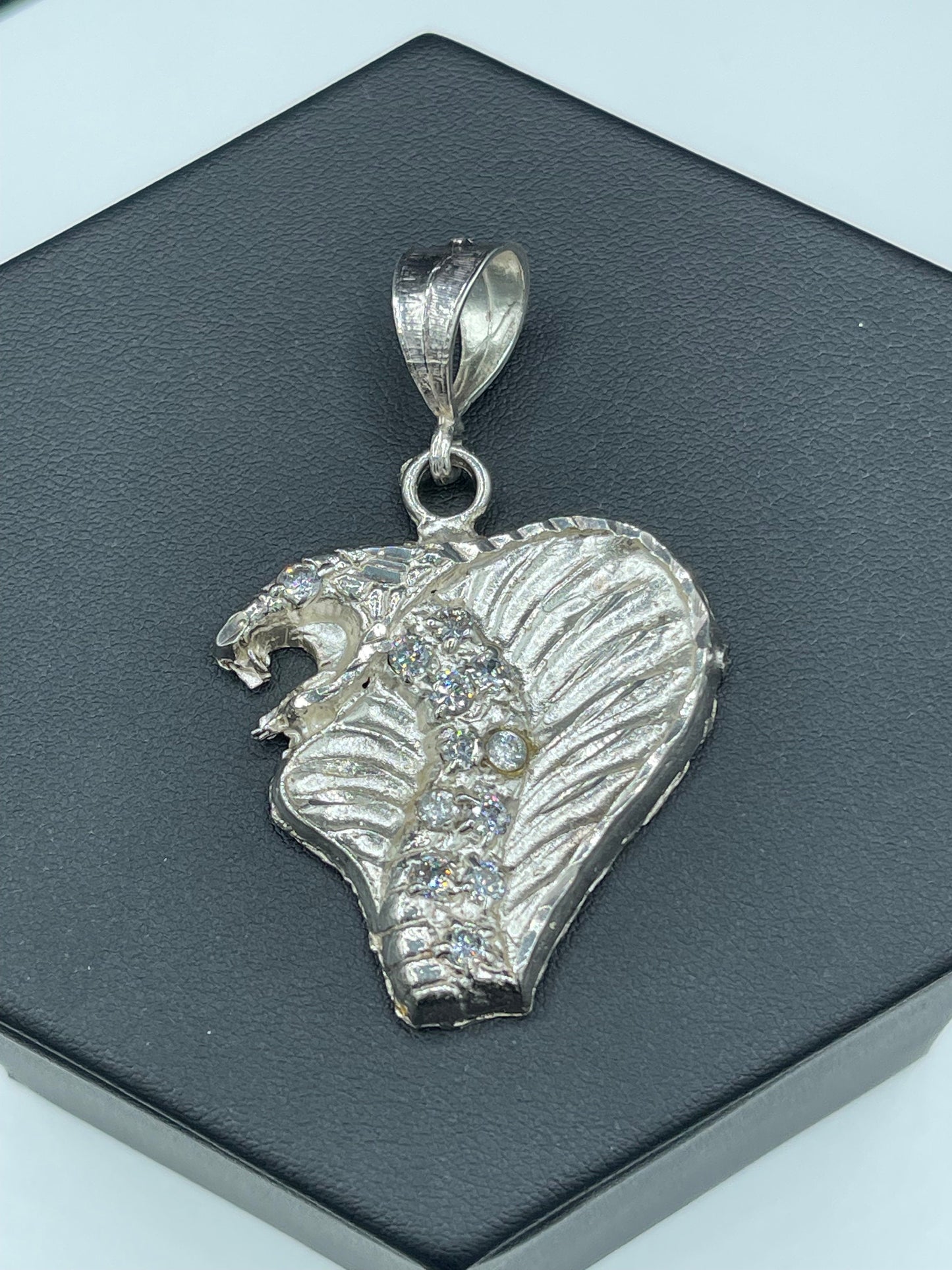 Sterling Silver CZ Cobra Pendant